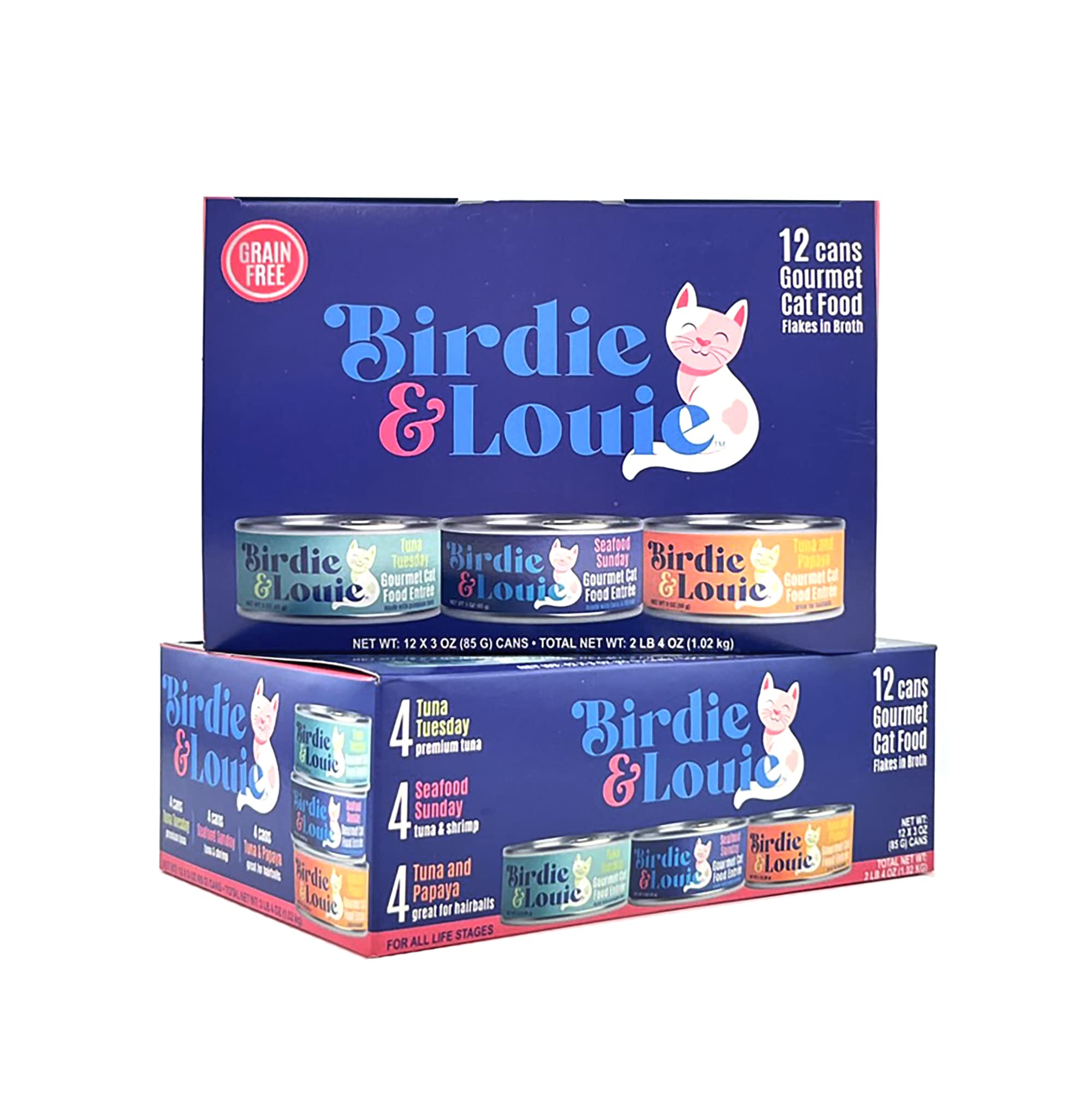 Premium Wet Cat Food Variety Pack - Tuna Tuesday & Seafood Sunday Gourmet Entrees (3oz Cans, 24-Pack) | Grain-Free, High-Protein Cat Food for Adult & Senior Cats | Perfect for Mealtime, Travel & Special Treats