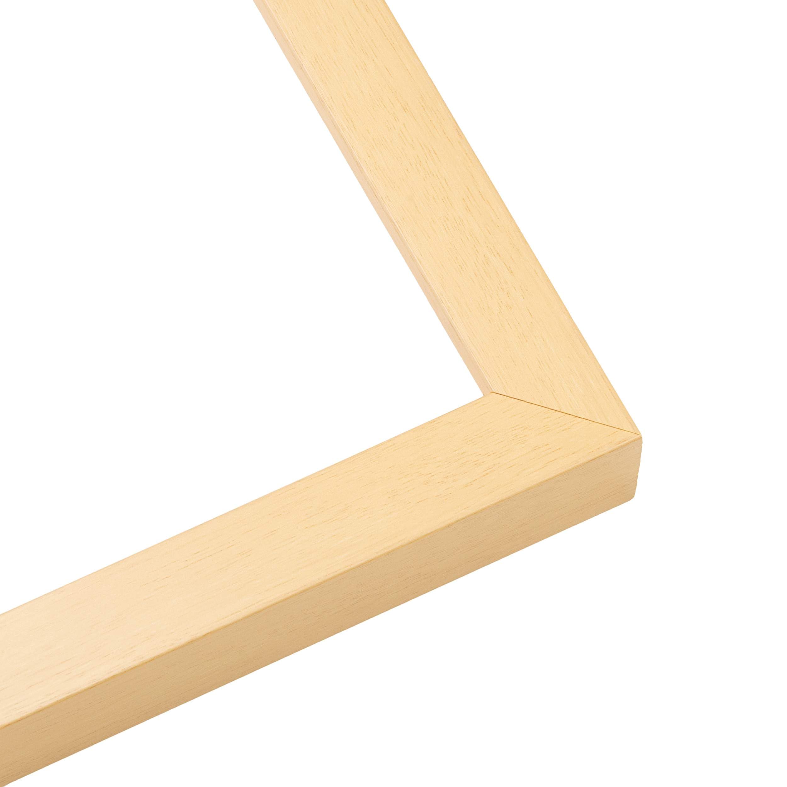 Natural 18x22 Inch Wooden Shadow Box Display Frame - Acid-Free White Backing & UV Protective Acrylic - 3/4
