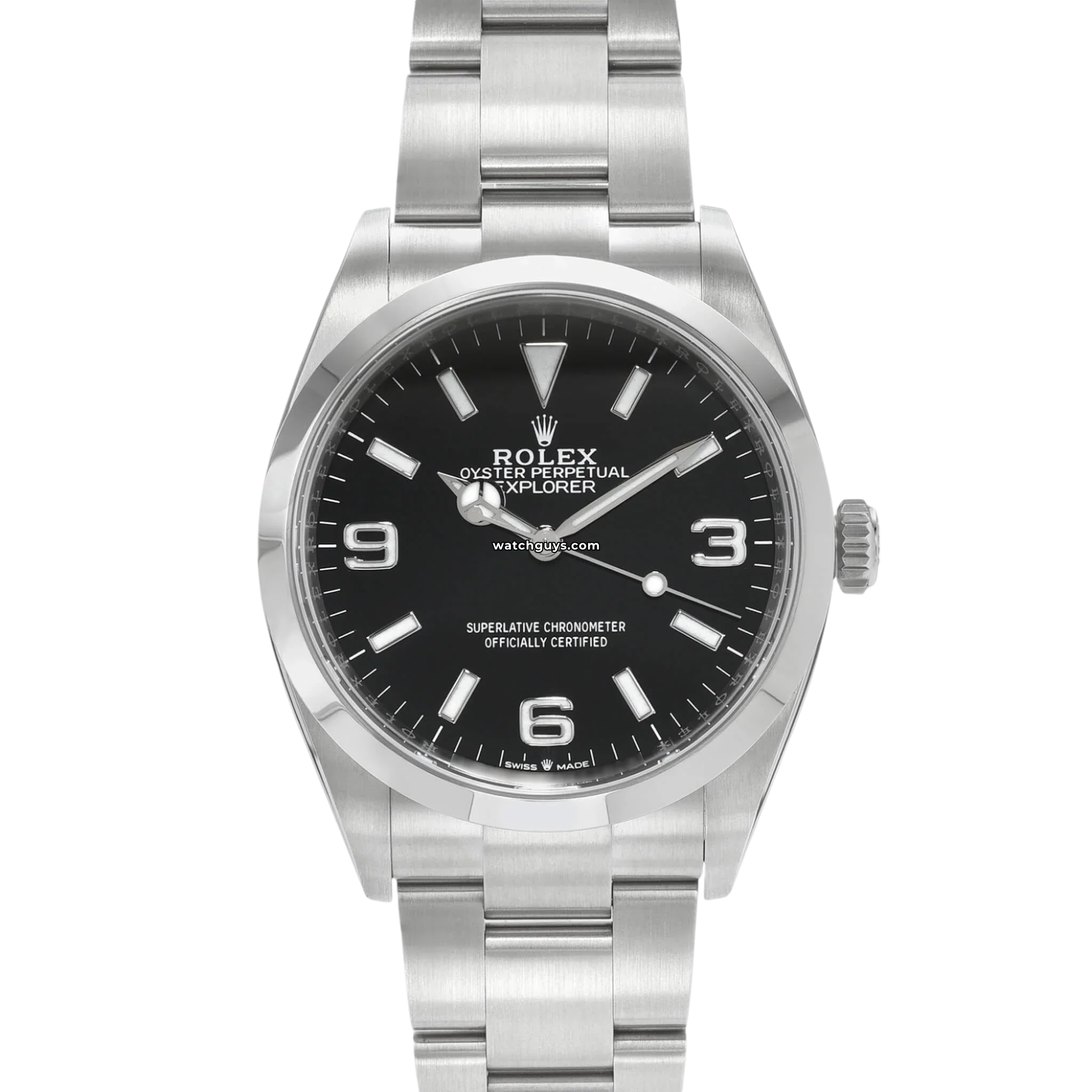 Rolex Explorer 124270 Men's Automatic Watch - 36mm Stainless Steel Black Dial - Luxury Sports Watch for Hiking, Travel & Everyday Wear