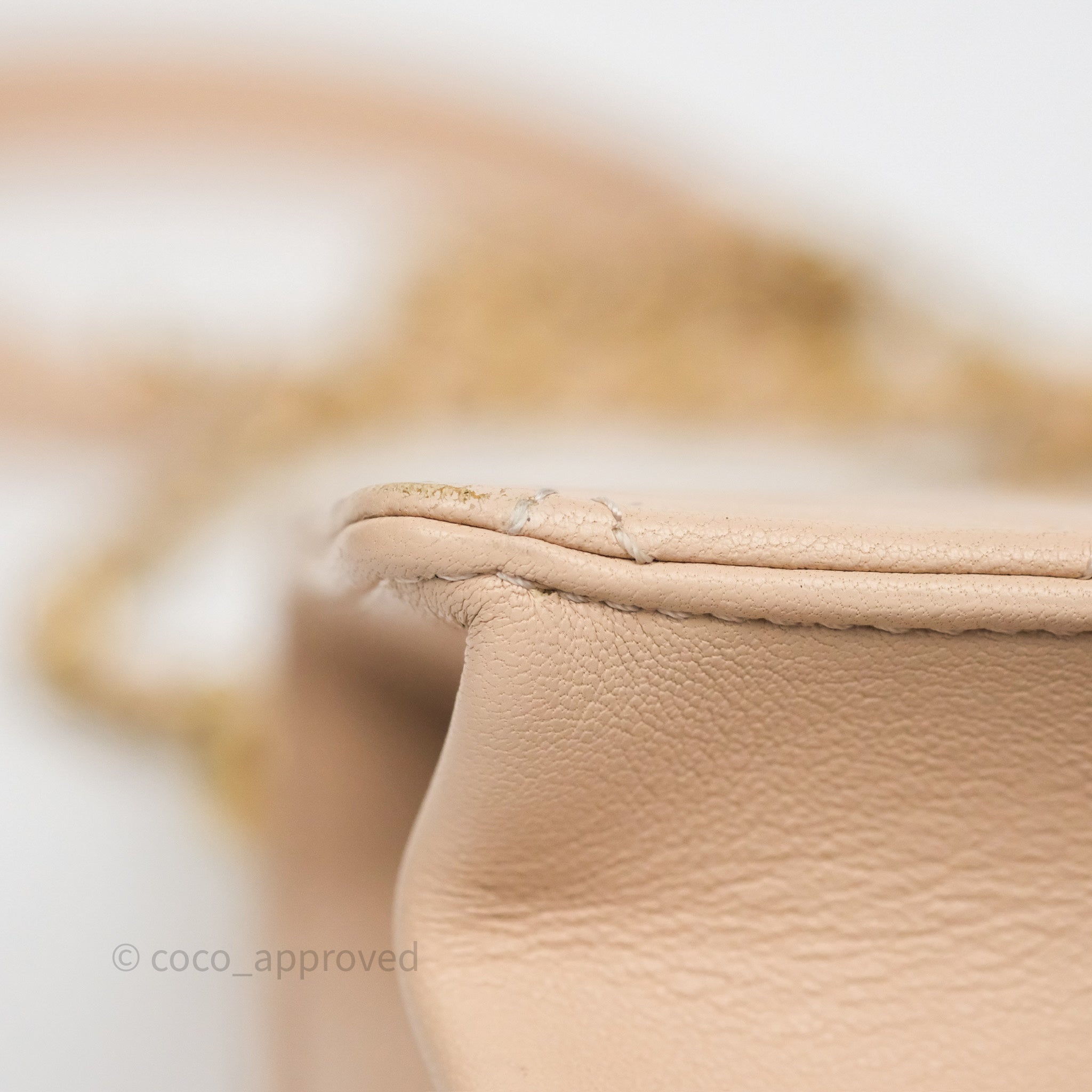 Chanel Classic Flap Bag Quilted Beige Pink Goatskin Leather with Pearl & Aged Gold Hardware - Luxury Crossbody Purse for Women, Perfect for Date Night & Special Occasions