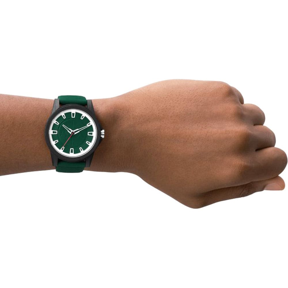 ARMANI EXCHANGE AX2522 Green Silicone Strap Men's Watch - Waterproof Casual Dress Watch for Business, Sports & Everyday Wear