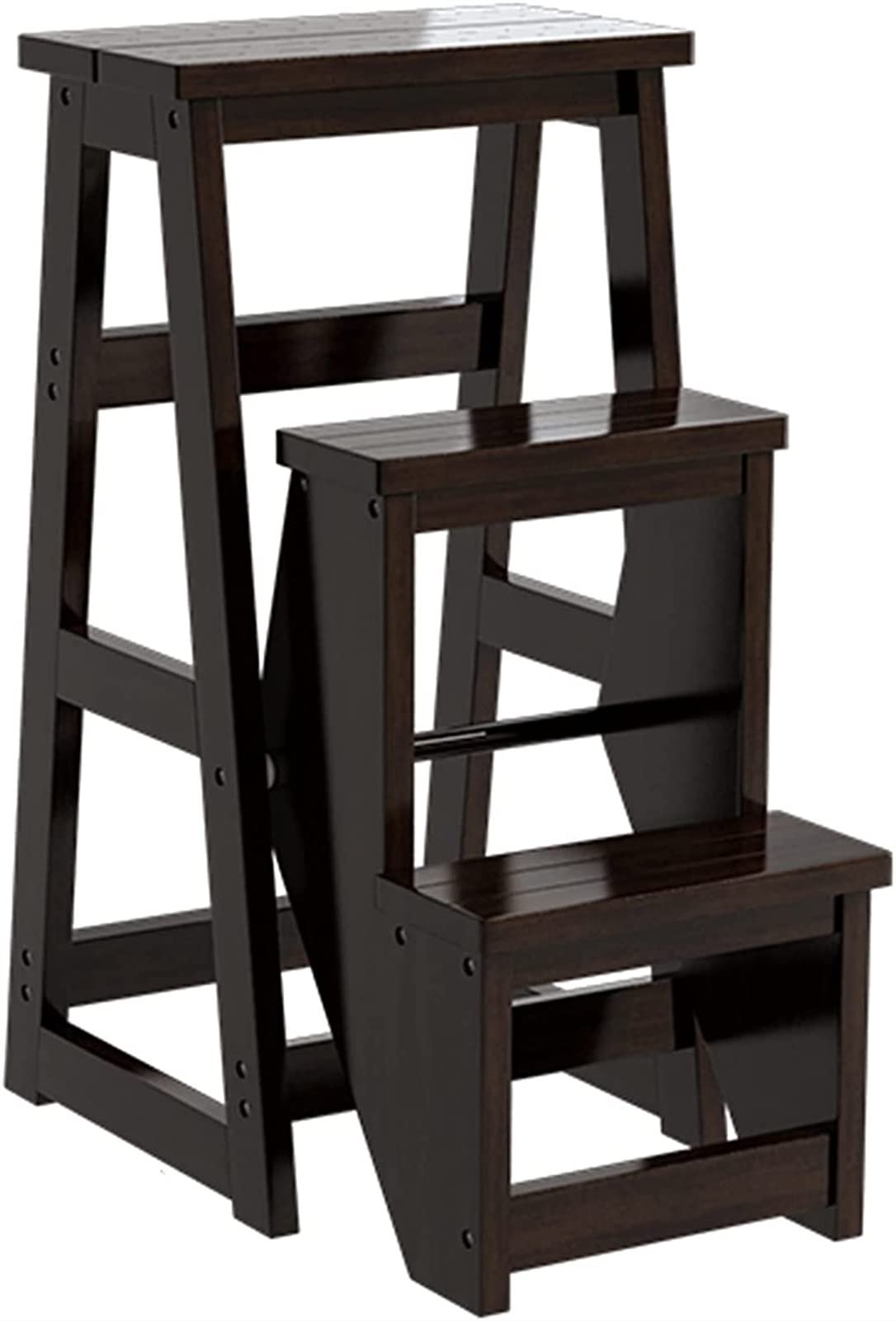 FADUNI Modern Multifunctional Wooden Folding Step Stool for Home, Library, and Office - Space-Saving Ladder Chair for Indoor Use - Perfect for Reaching High Shelves and Organizing Spaces