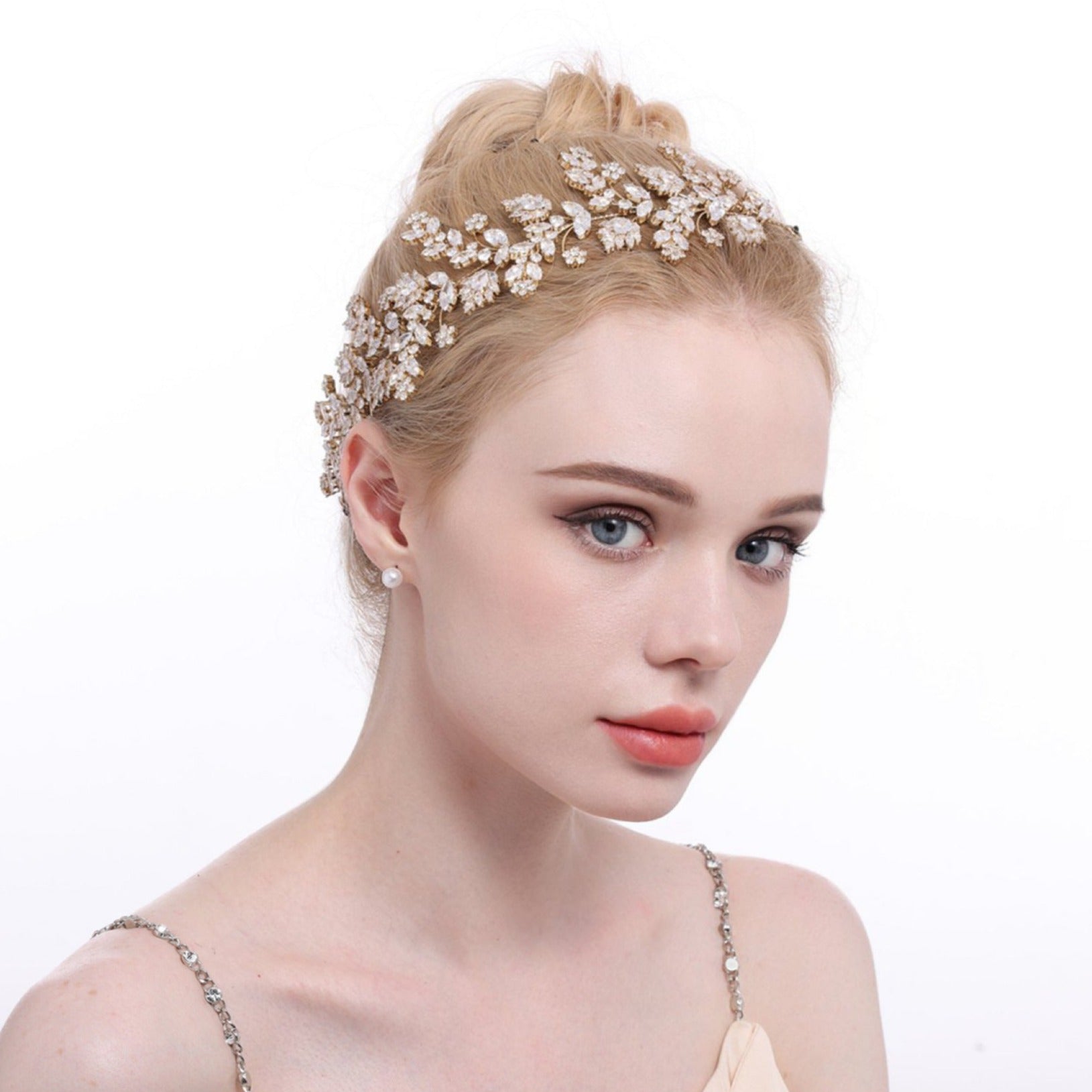 Luxury Bridal Gold & Silver Hair Zircon Crown Wreath (GS0099) - Elegant Wedding Hair Accessories for Brides, Bridesmaids, and Special Occasions
