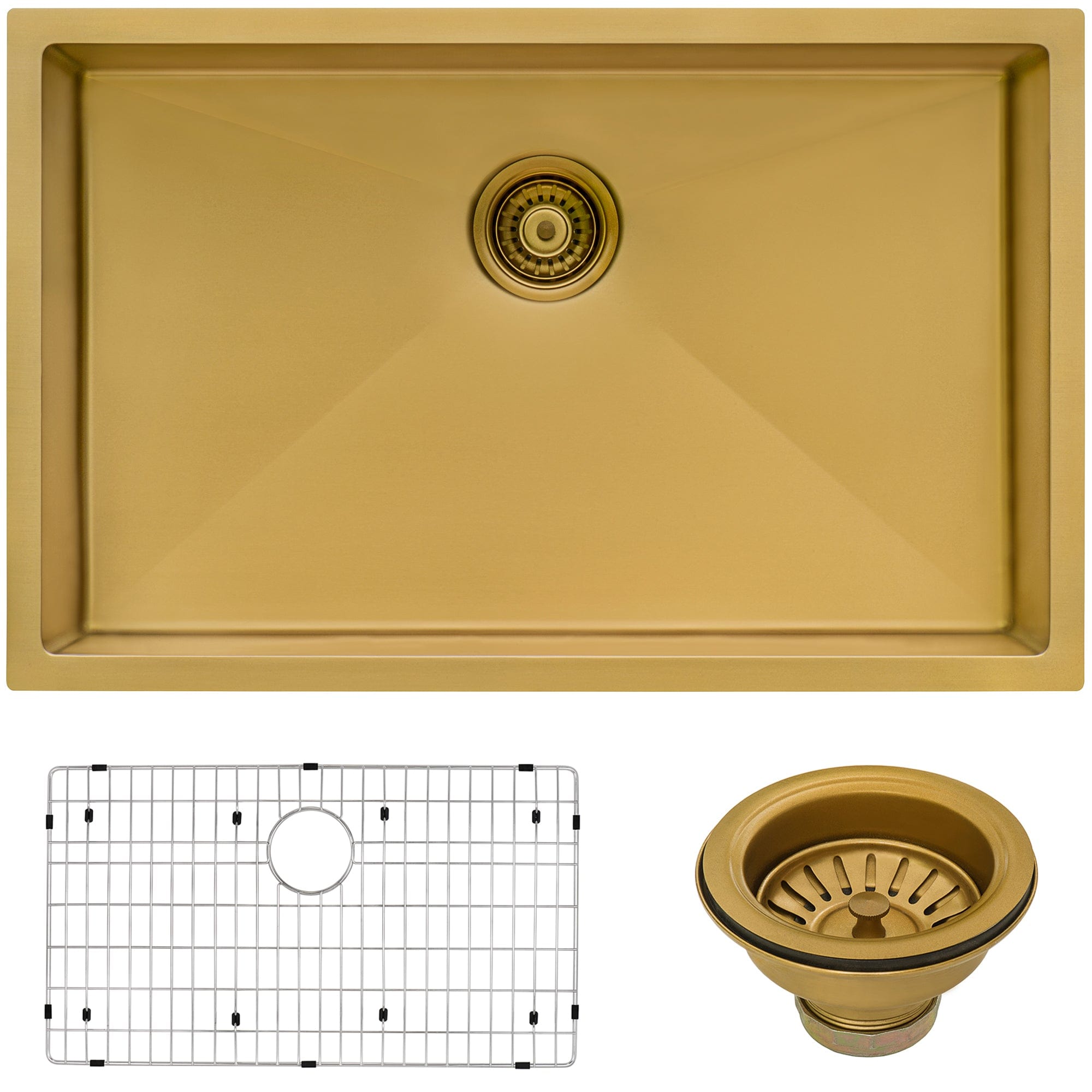 Ruvati Terraza 30-Inch Stainless Steel Undermount Kitchen Sink RVH6300GG - Perfect for Modern Kitchens, RV Campers & Small Spaces