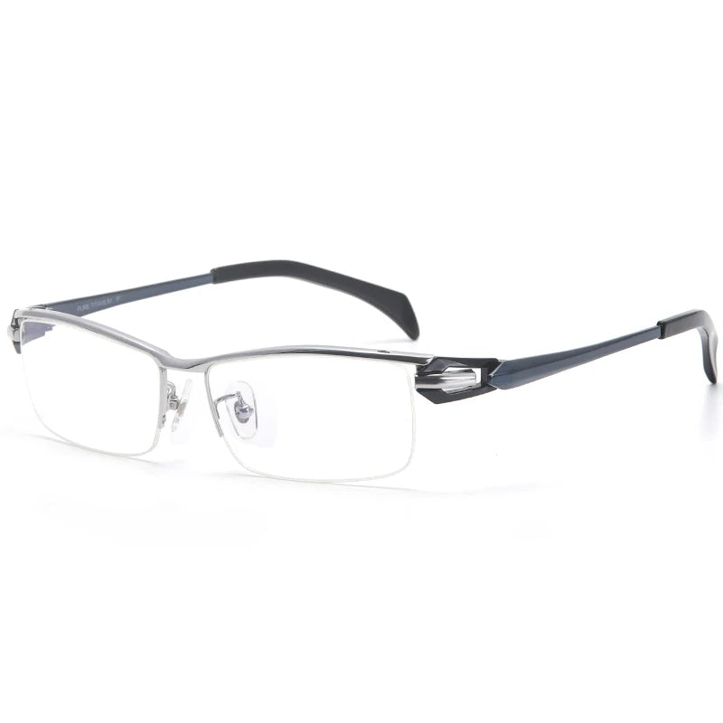 Aror Unisex Semi-Rimless Square Titanium Eyeglasses Frame 94284 - Lightweight & Durable for Work, Reading & Fashion
