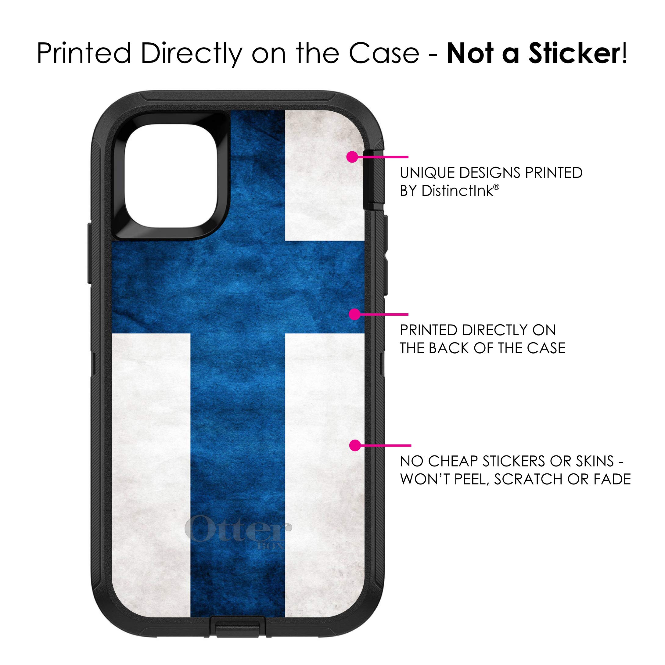 DistinctInk iPhone 11 Pro Case (5.8 Inch) - Durable Protective Cover with Finland Flag Design | Shockproof Replacement for OtterBox Defender | Perfect for Travel, Outdoor Activities & Daily Use