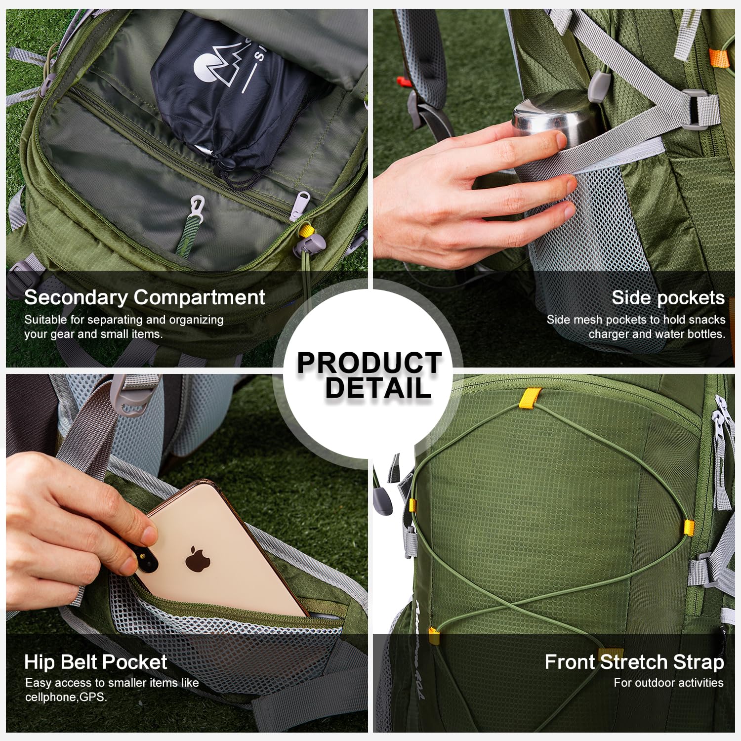MOUNTAINTOP 40L Lightweight Hiking Backpack for Men & Women - Waterproof Travel Backpack for Outdoor Camping, Trekking & Backpacking Adventures | Perfect for Day Trips & Weekend Getaways