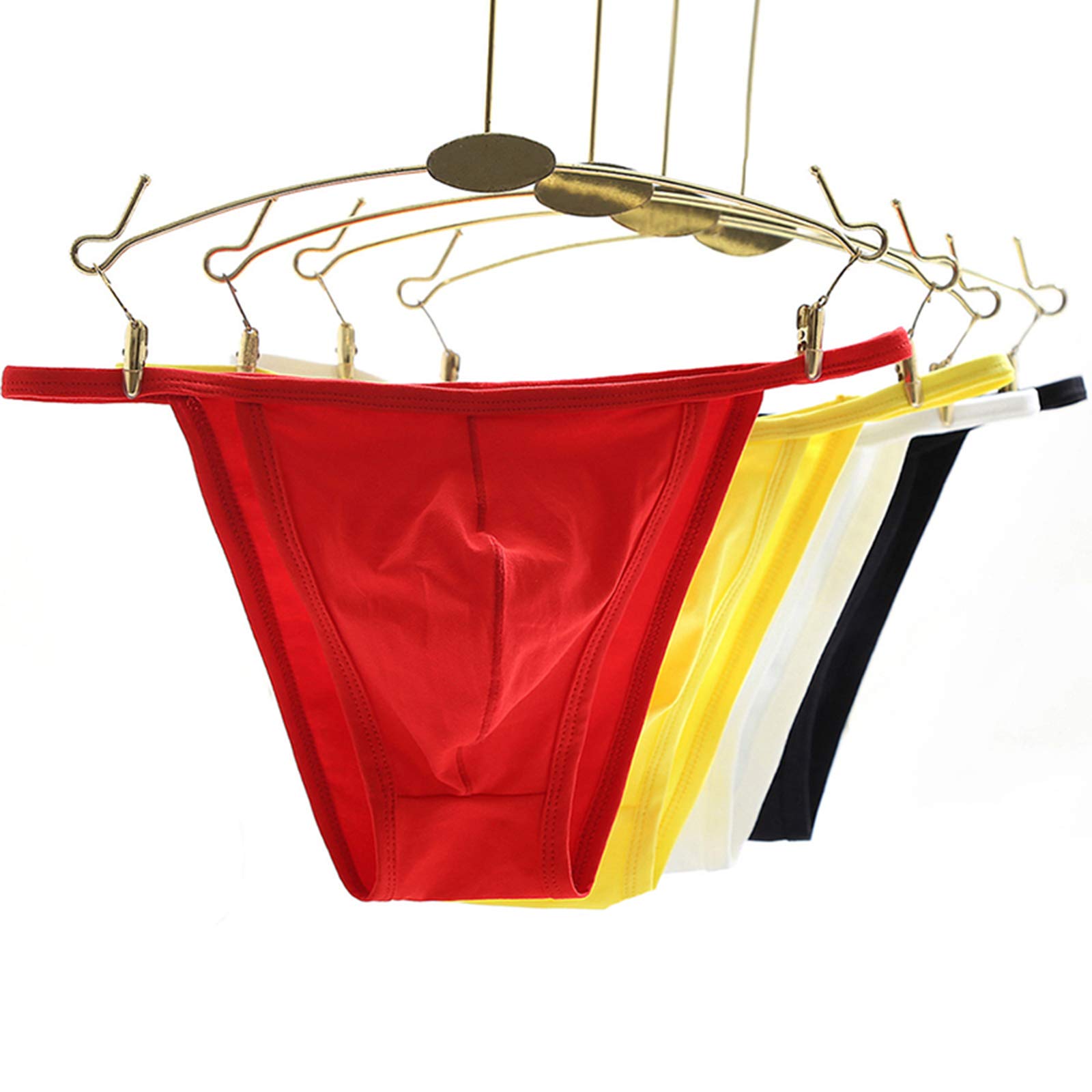 Sexy Men's Cotton Bikini Underwear - Low Rise Brazilian Briefs with Back Cut & Bulge Design for Comfort & Style - Perfect for Daily Wear, Gym, Swimming & Intimate Moments
