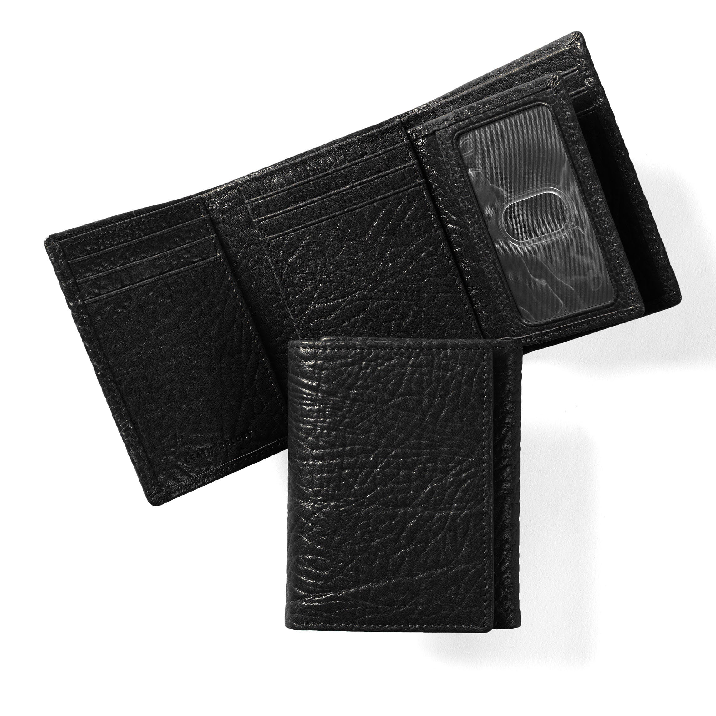 Premium Ebony Trifold Wallet with Card Slots - Stylish & Durable Leather Wallet for Men - Perfect for Everyday Use, Business, and Travel