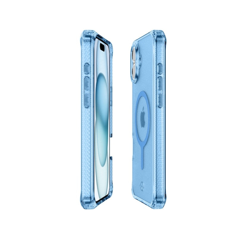 iTSKINS Hybrid Rugged Case for iPhone 16 - Shockproof & Durable Protection in Blue | Perfect for Outdoor Adventures & Daily Use