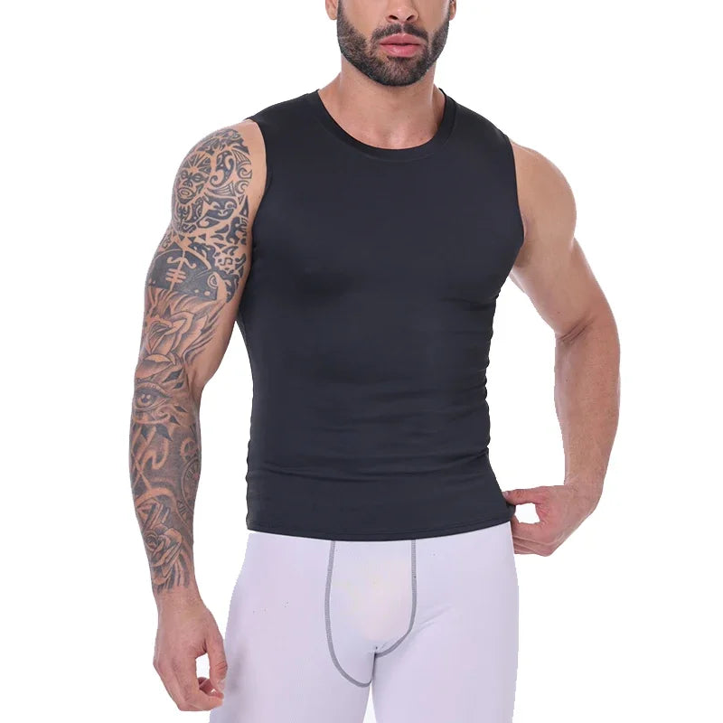 Men's Compression Tank Top - Slim Fit Sleeveless Workout Vest, Moisture Wicking & Breathable Quick Dry Shirt for Gym, Running & Athletic Training