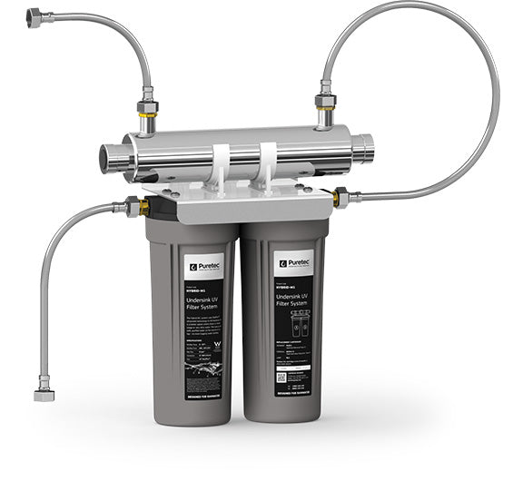 Puretec Hybrid M1 Mini Ultraviolet Undersink Water Filter System - 8 LPM Flow Rate | Under Sink Water Purification for Home & Office | Removes Bacteria, Viruses & Contaminants