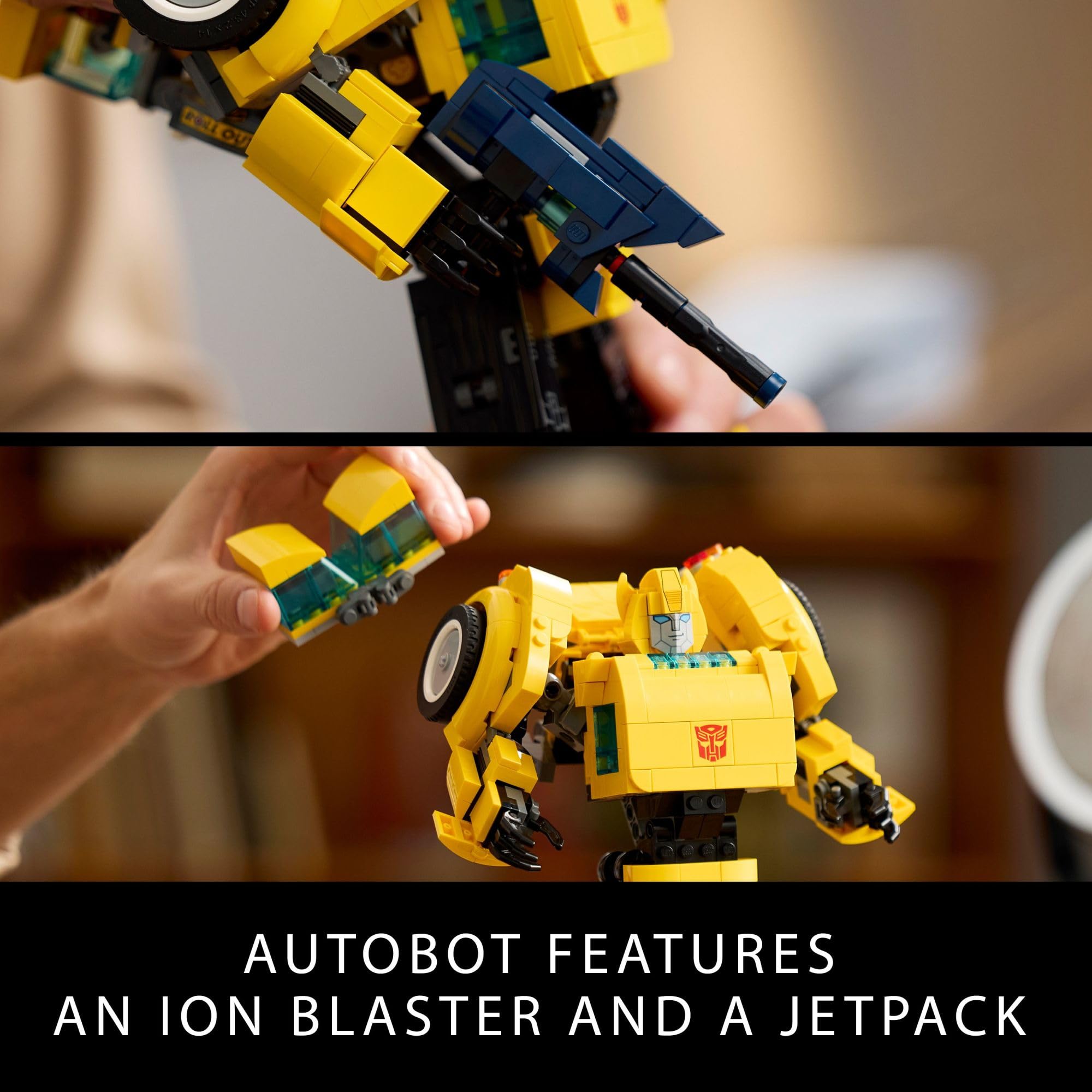 LEGO Icons Transformers Bumblebee Action Figure - Collectible Robot Toy for Adults & Fans, Movie-Themed Building Set with Vehicle Conversion (10338) | Perfect Gift for Sci-Fi Lovers, Transformers Collectors & Model Enthusiasts | Display for Home Office, Game Room or Gift for Birthday & Holidays