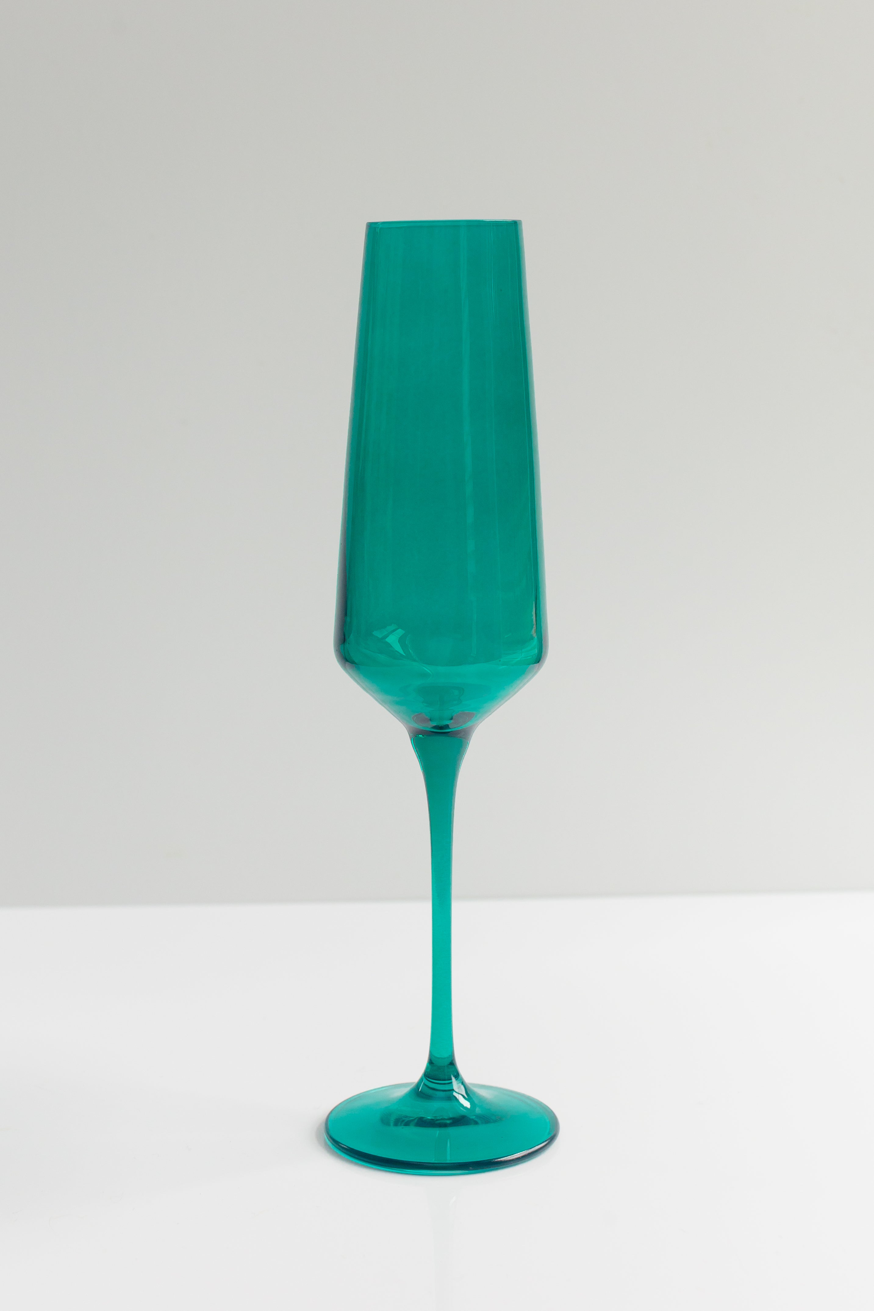 Estelle Colored Champagne Flute Set of 6 - Elegant Emerald Green Glassware for Parties, Weddings & Celebrations