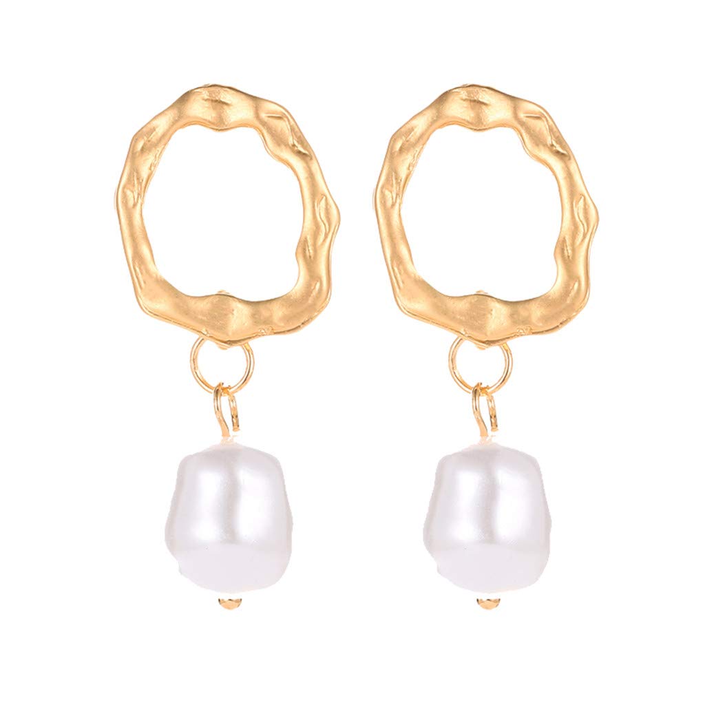 Geometric Beaded Multilayer Clip-On Earrings for Women - Creative Irregular Shaped Fashion Jewelry - Perfect for Parties, Weddings & Everyday Wear