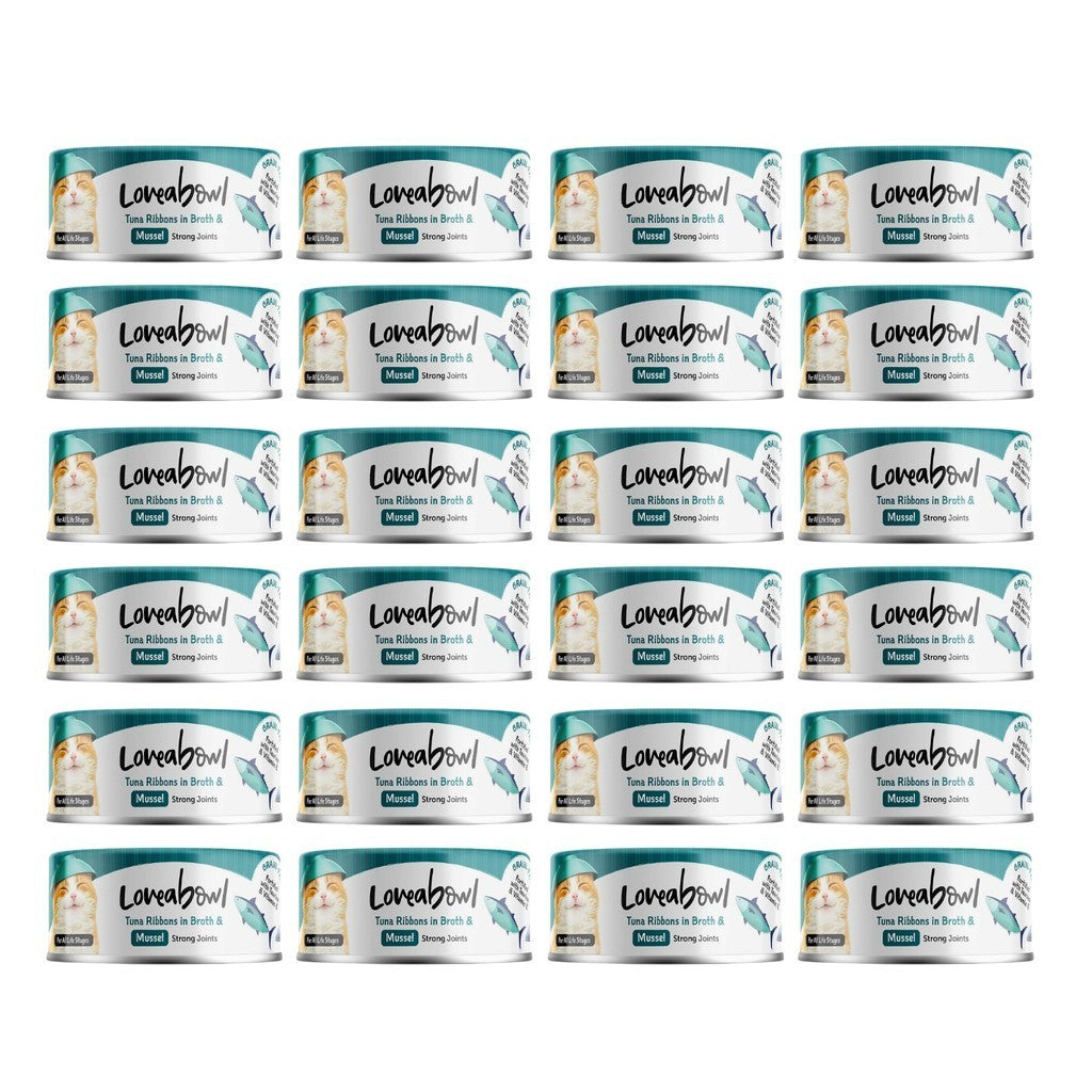 Loveabowl Chicken & Tuna in Broth Wet Cat Food - Grain Free, 24 Pack (70g Each) | Complete Nutrition for Kittens & Adult Cats | Perfect Meal Topper or Standalone Meal