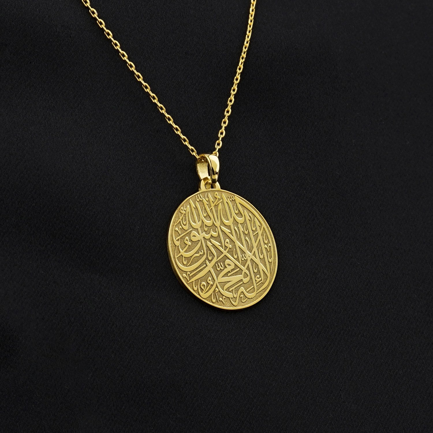 First Kalima Muslim Jewelry - 18K Gold Plated Silver Islamic Pendant Necklace for Women - Perfect for Daily Wear, Special Occasions & Gift Giving