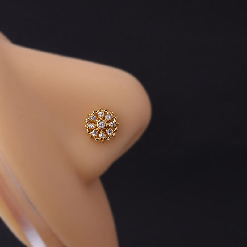 20G Surgical Steel L-Shaped Moon & Star Nose Rings - Hypoallergenic Nose Studs for Women | Perfect for Everyday Wear, Parties & Body Piercing Jewelry
