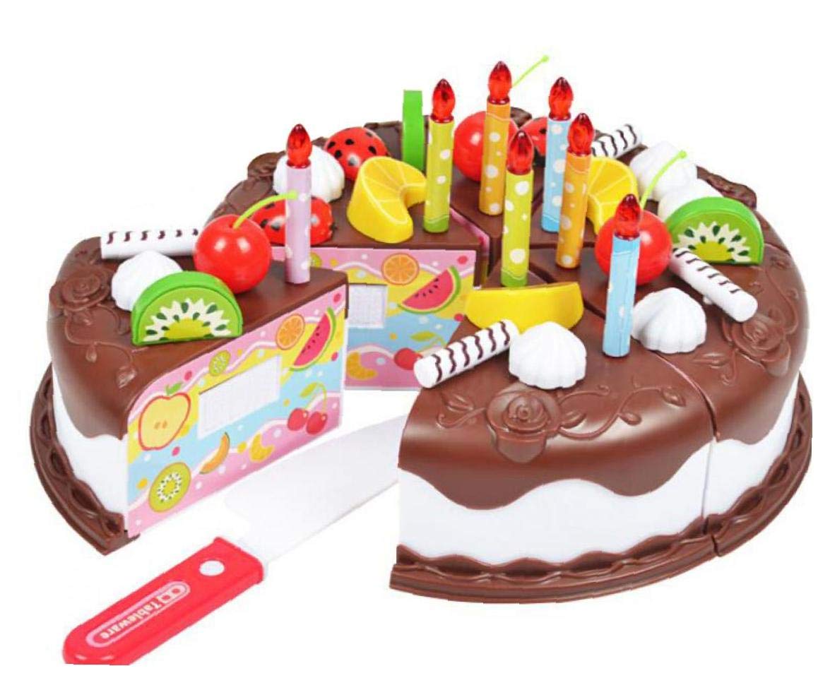 37pcs Kids Play Kitchen Set - Pretend Play Food Toy with Cake, Fast Food, Fruits & Chocolate for Toddlers | Perfect for Birthday Parties, Role Play & Early Learning