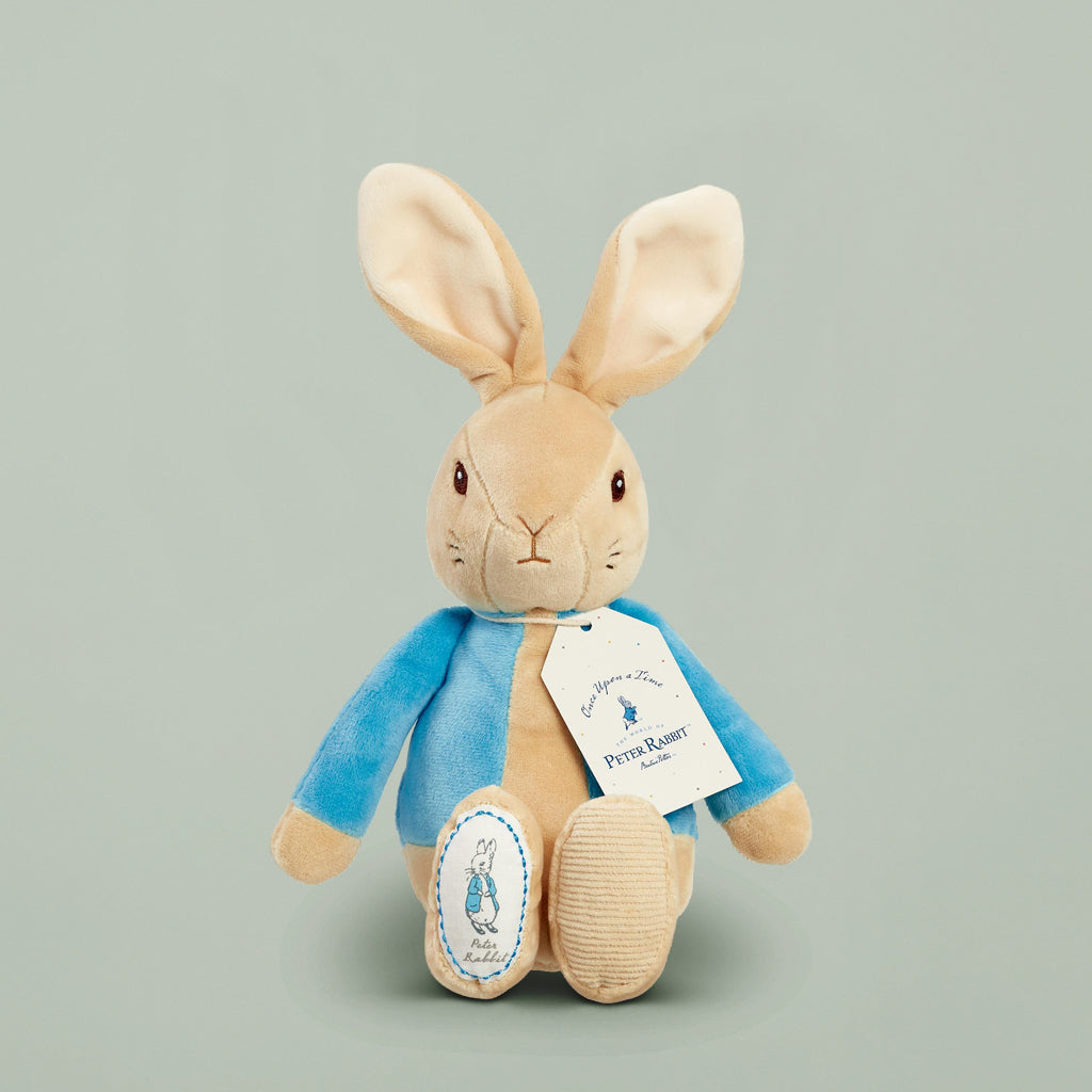 Personalized Peter Rabbit Baby Gift Set with Knitted Blanket - Blue | Newborn Shower, Christening, First Birthday Present for Boys & Girls