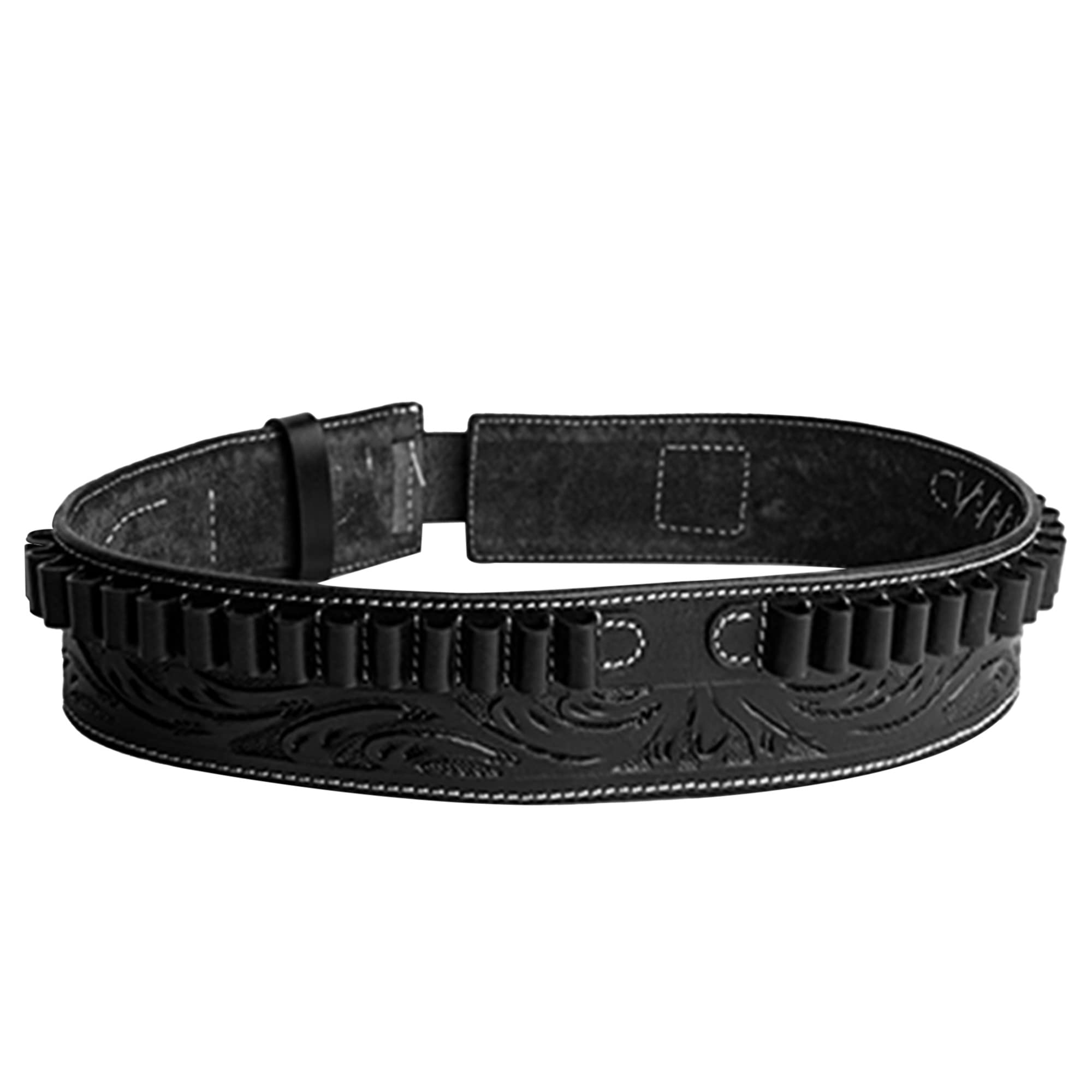 Hulara Full Grain Buff Leather 45 Colt Cartridge Belt - Cowboy Shotgun Belt for .44/.45 Ammo - Heavy Duty Leather Gun Belt for Men - Perfect for Western Shooting, Hunting & Cowboy Action Events