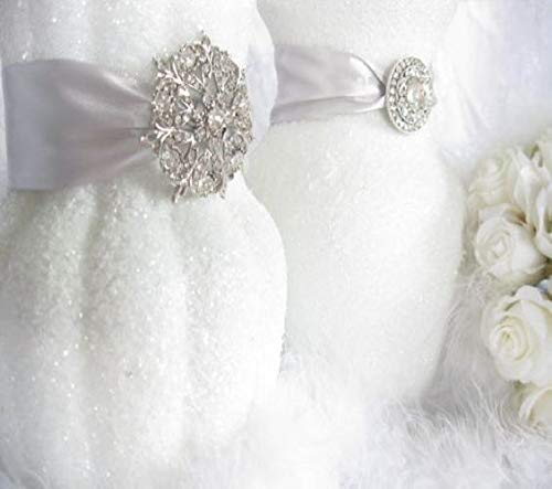 Set of 6 White Glitter Candle Holders - Elegant Wedding Centerpiece & Bridal/Baby Shower Decor - Perfect for Quinceañera, Party Favors & Home Décor - Creates Romantic Ambiance for Special Occasions