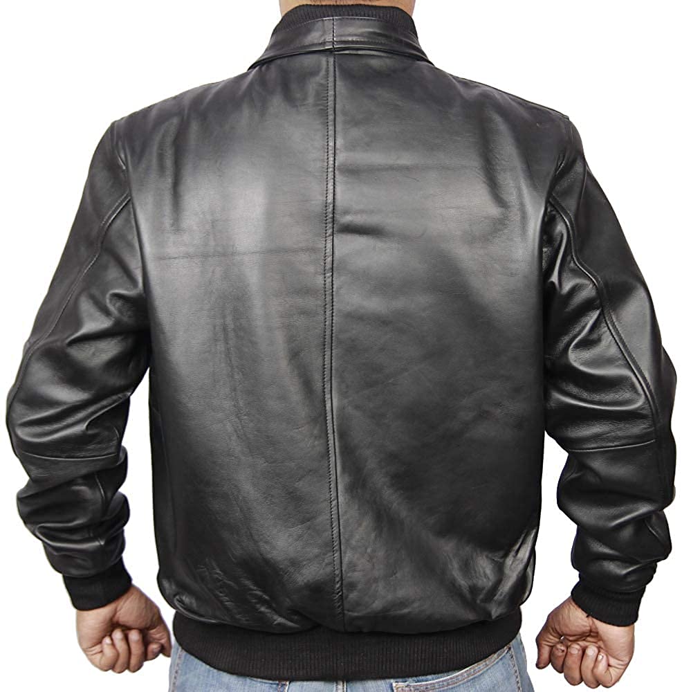 Stylish Genuine Sheepskin Leather Jacket for Men - Bomber Style VM19217202 | Perfect for Casual Wear, Night Out & Motorcycle Riding