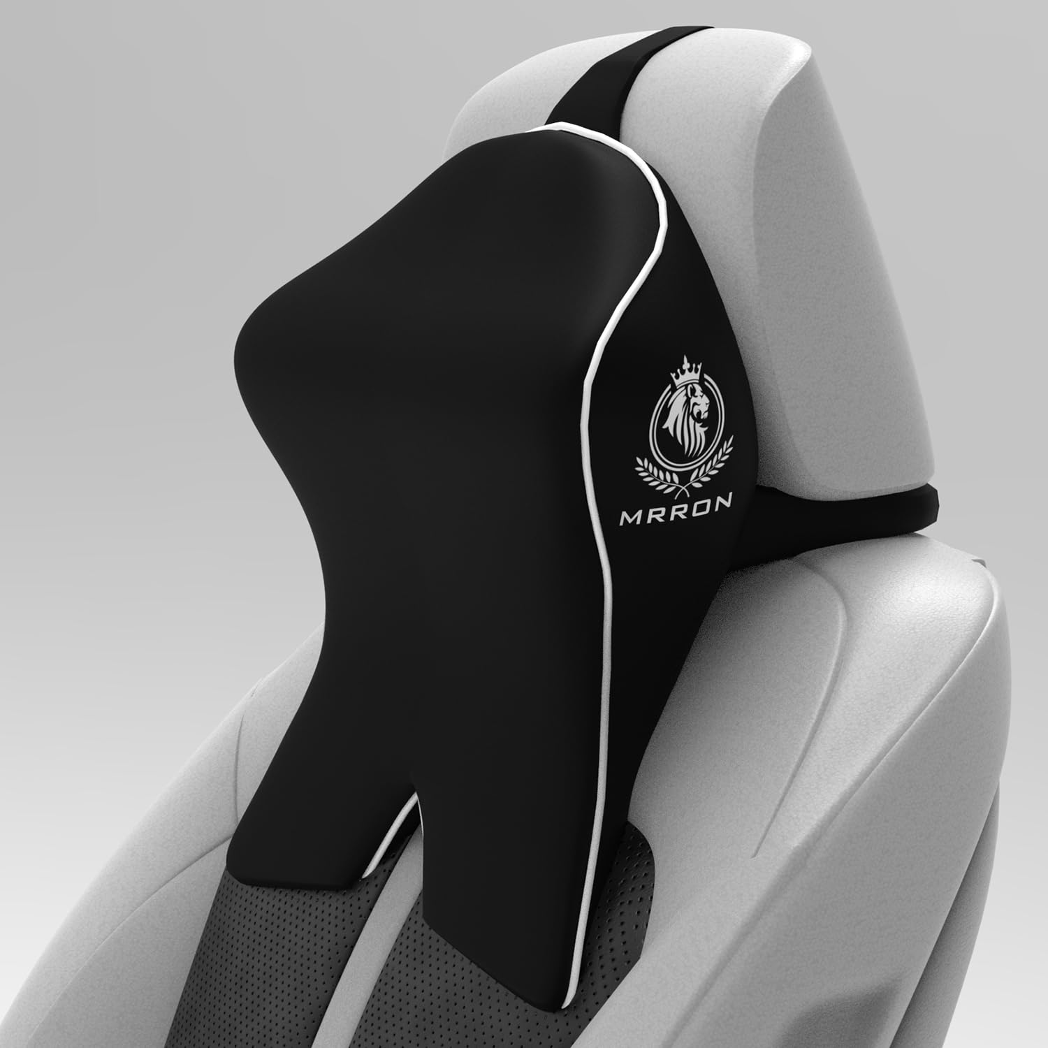 MRRON PROTECH Ultimate Memory Foam Car Neck Pillow - Ergonomic Support for Neck Pain Relief - Washable Black Travel Pillow for Cars, Office & Airplane - Comfortable Headrest Cushion for Long Rides & Napping