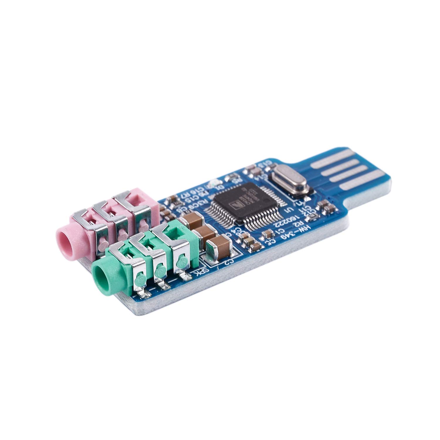 Wosieue USB Sound Card with Free Driver - CM108 USB Audio Chip for PC & Laptop (Blue) | Perfect for Gaming, Streaming & Music Production