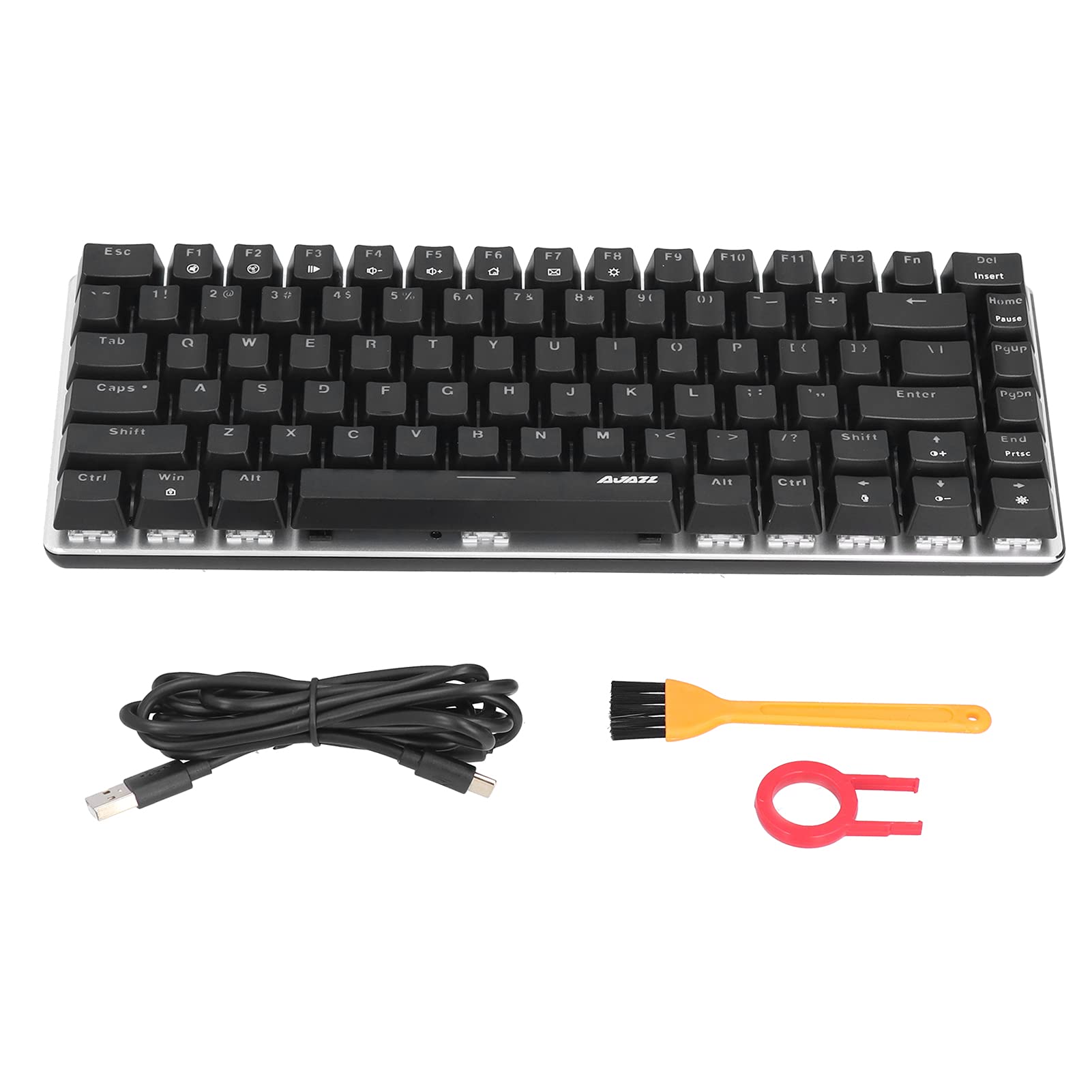 82-Key RGB Mechanical Gaming Keyboard with Blue Switches - Wired USB PC Keyboard for Windows Gamers (Black/Silver) | Perfect for FPS, MOBA & Typing