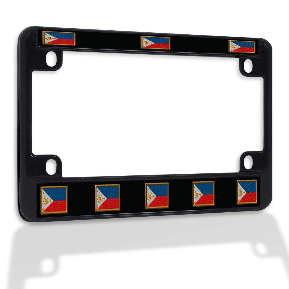 Premium Metal Insert Bike License Plate Frame - Weatherproof Motorcycle Accessories with 4 Holes & Solid Insert - Durable for All Weather Conditions - Perfect for Motorcycles, Scooters & Bikes