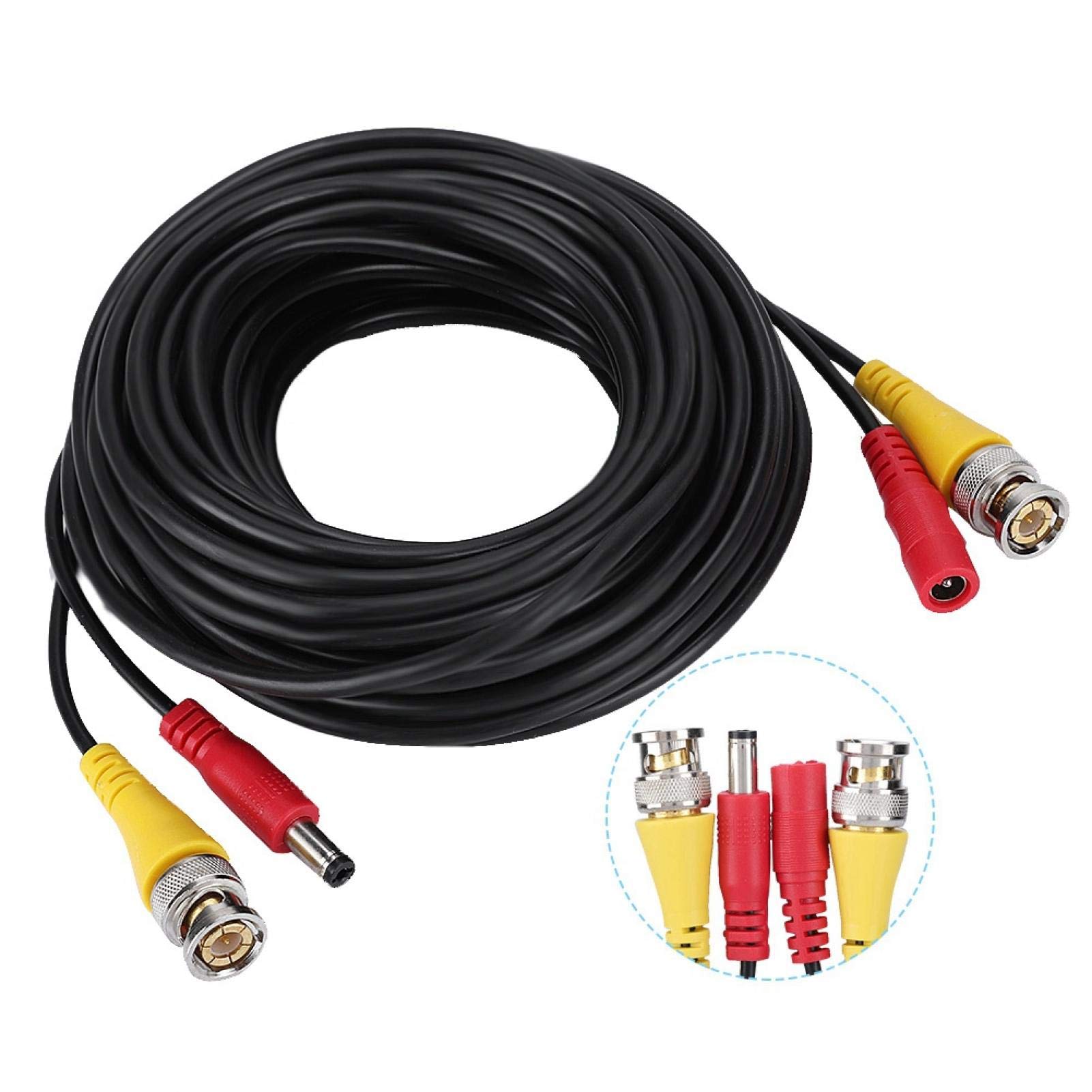 Zetiling 2-in-1 BNC+DC CCTV Cable - 10M Security Camera Power Wire for Surveillance Systems