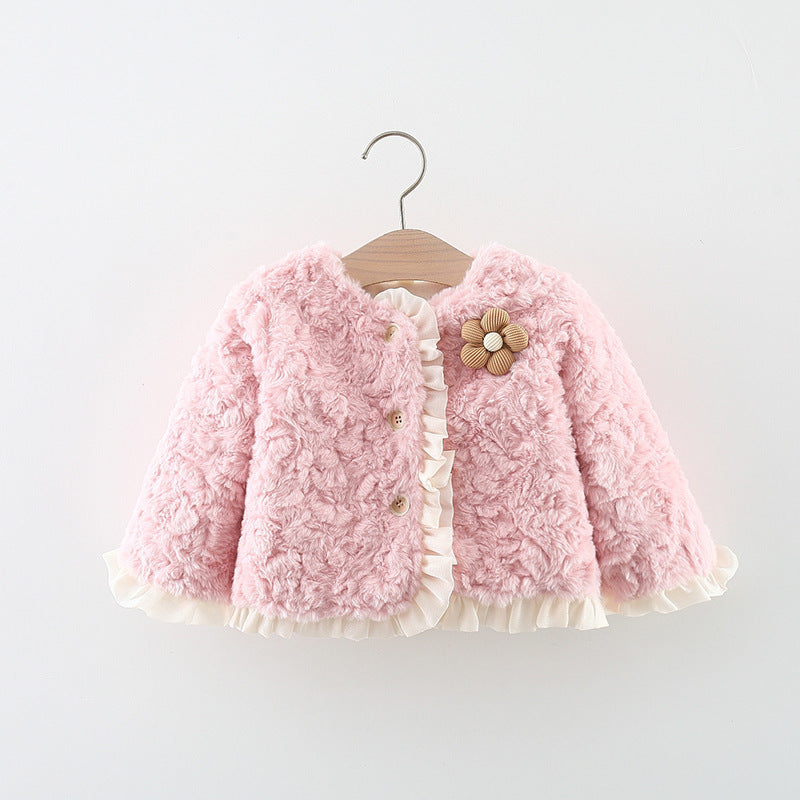Adorable Baby Girl Winter Jacket - Warm Fleece-Lined Coat for Toddlers 12-24 Months | Perfect for Snow Play, Outdoor Adventures & Holiday Photos