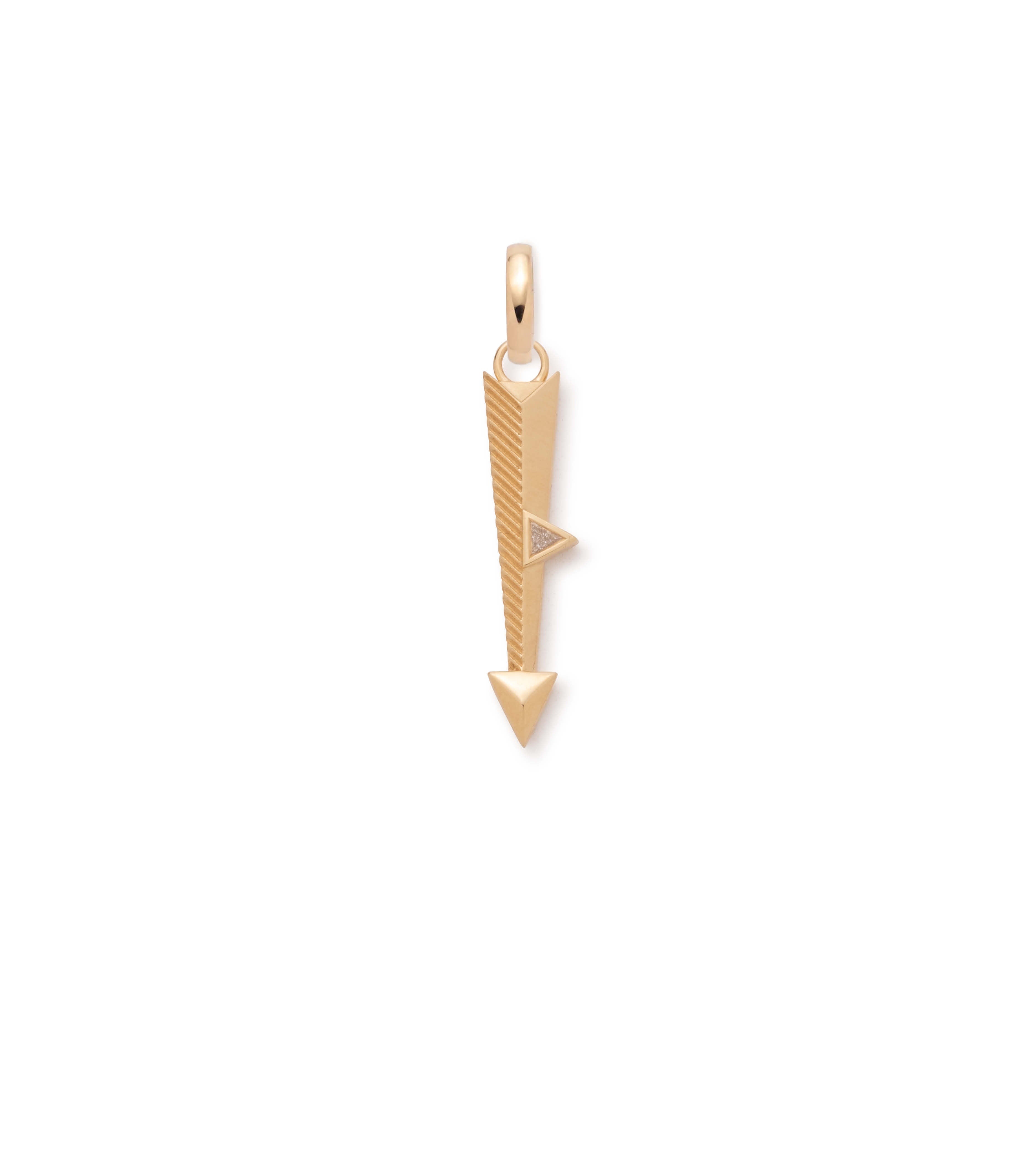 Elegant Yellow Gold Diamond Arrow Miniature Pendant Necklace with Annex Link - Perfect for Anniversary Gifts, Valentine's Day & Special Occasions