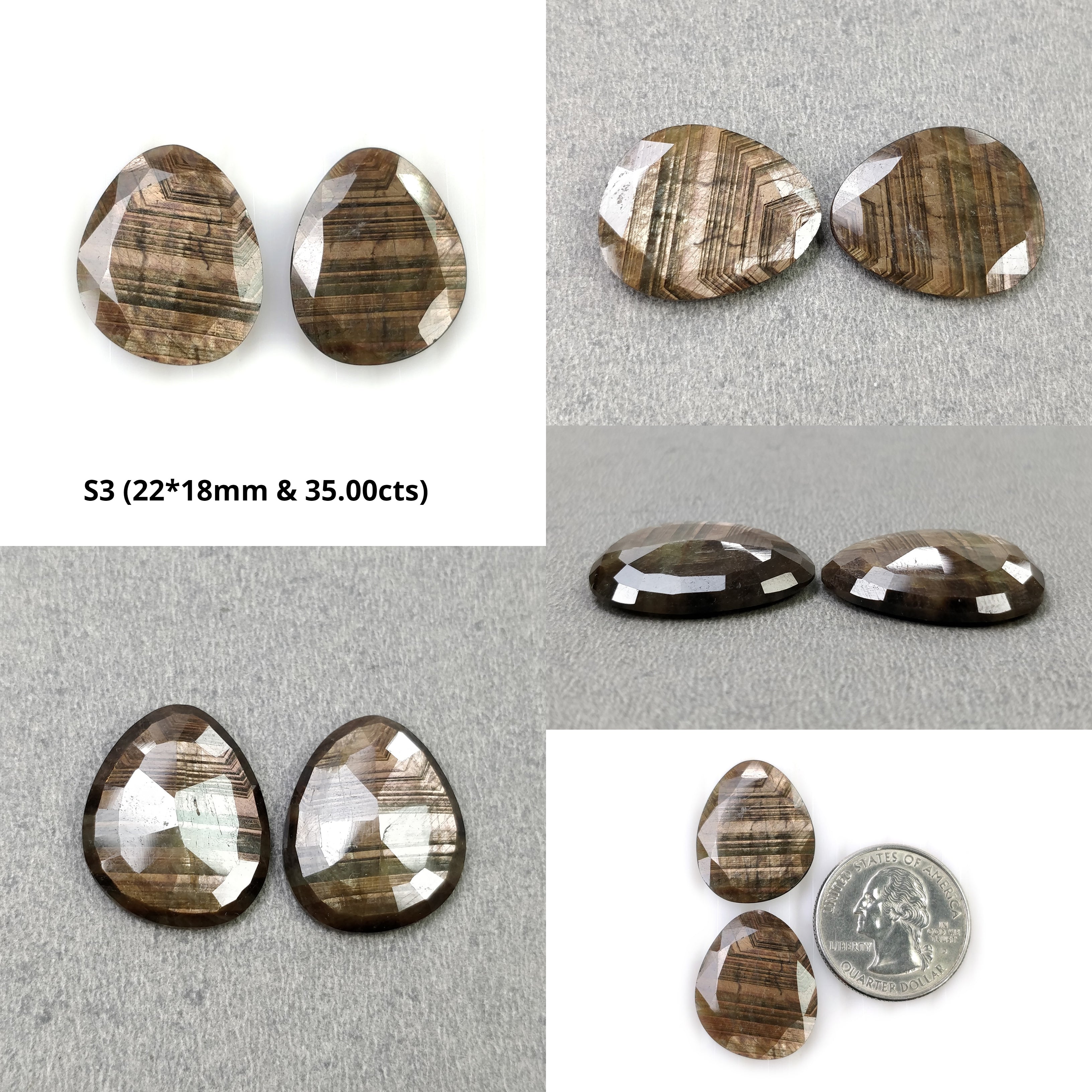 Natural Untreated Golden Brown Chocolate Sapphire Gemstone - 2 & 3 Piece Set with Normal Cut & Unique Uneven Shape | Perfect for Jewelry Making, Engagement Rings & Collector's Items