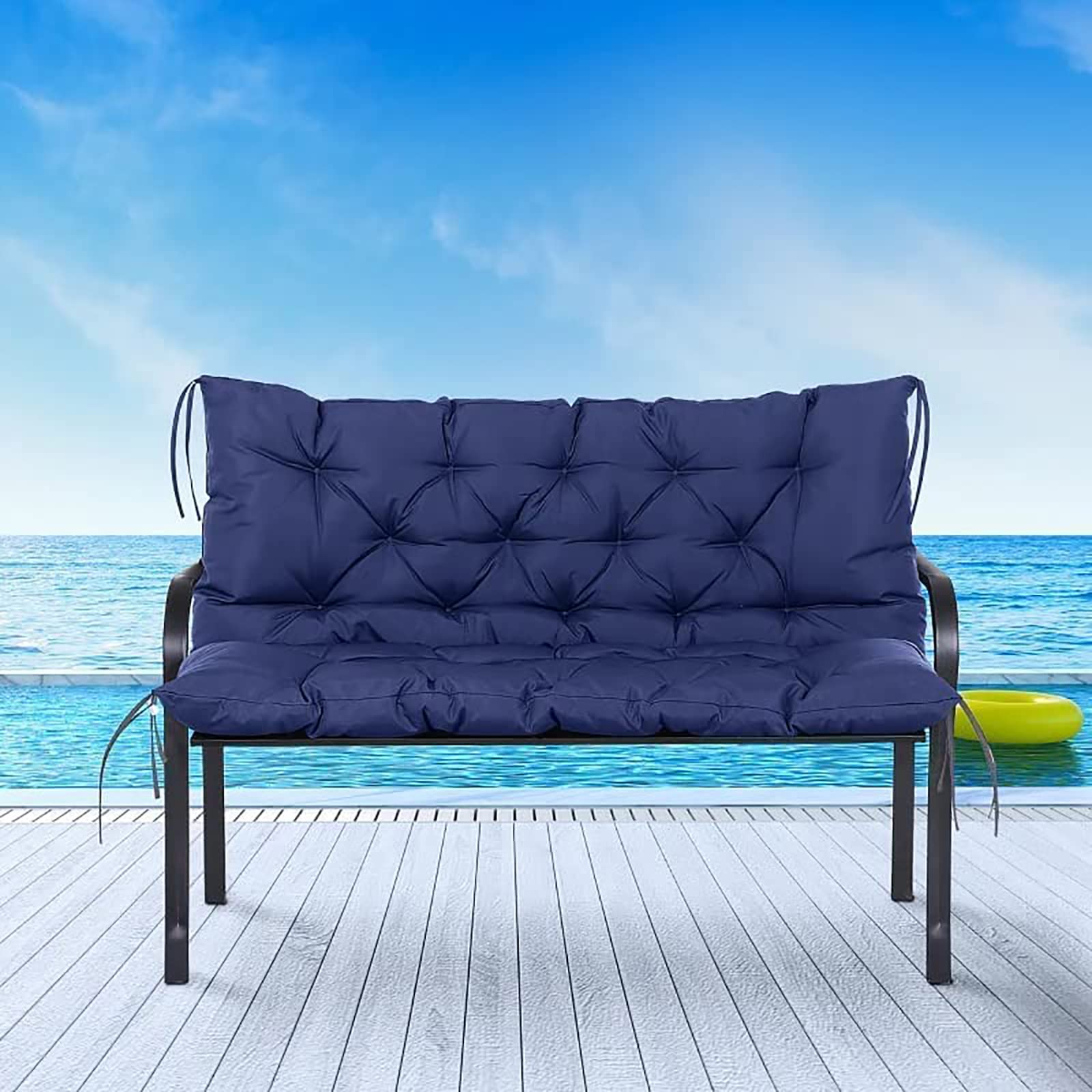 **Waterproof Outdoor Swing Cushion for 2-3 Seater Bench – Thick Garden Seat Pad with Backrest, Durable Porch Swing Mat for Wicker Lounger, Recliner & Patio Sofa – Perfect for Backyard, Deck, and Poolside Relaxation**