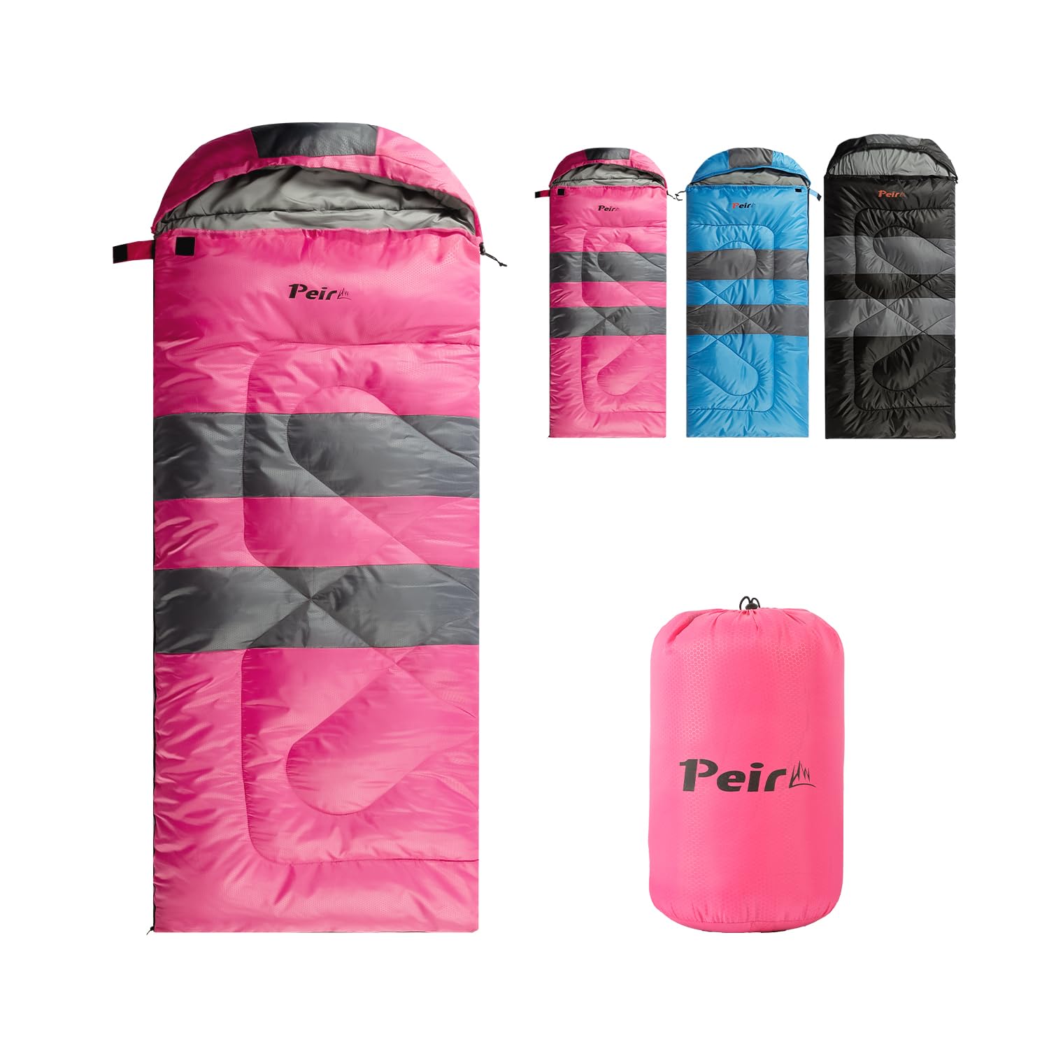 Best 3-Season Sleeping Bags for Adults - Lightweight, Waterproof Camping Sleeping Bag for Warm & Cool Weather - Perfect for Indoor, Outdoor, Backpacking & Travel - Available in Pink, Blue, Black - Ideal for Camping Trips, Hiking Adventures & Emergency Preparedness