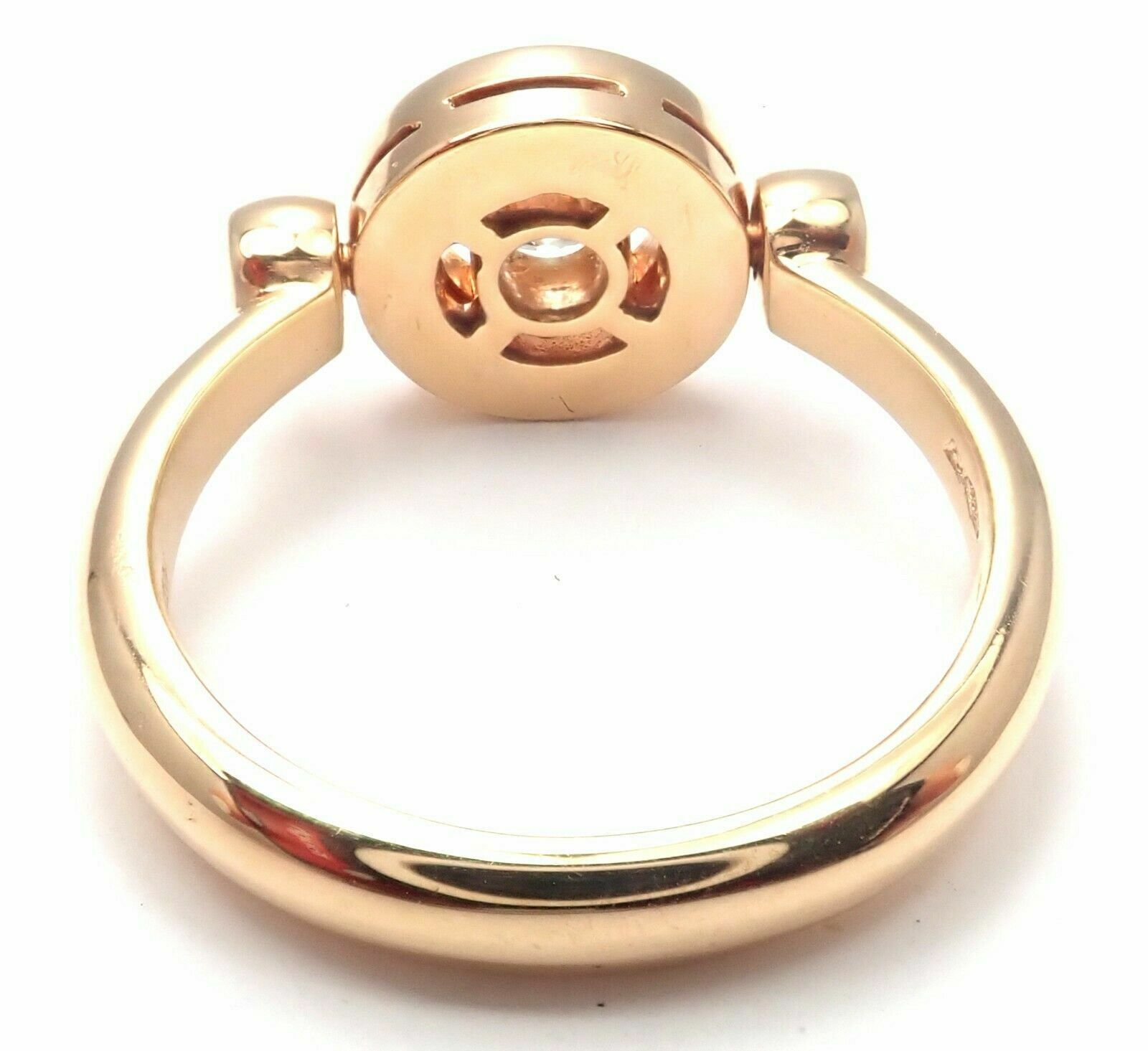 Authentic BVLGARI 18k Rose Gold Diamond Flip Ring - Size 5.75 | Luxury Jewelry for Women, Perfect for Anniversaries, Engagements & Special Occasions