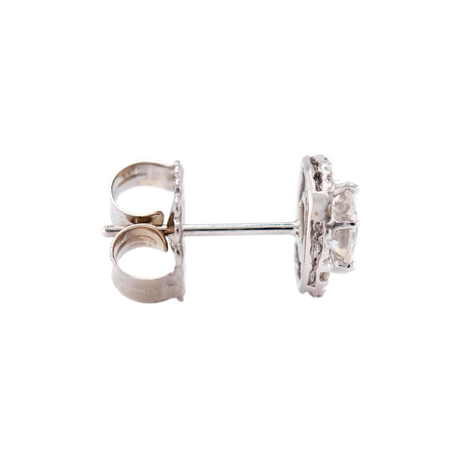 1ct Platinum Diamond Halo Stud Earrings for Women - Elegant Wedding, Anniversary & Special Occasion Jewelry Gift