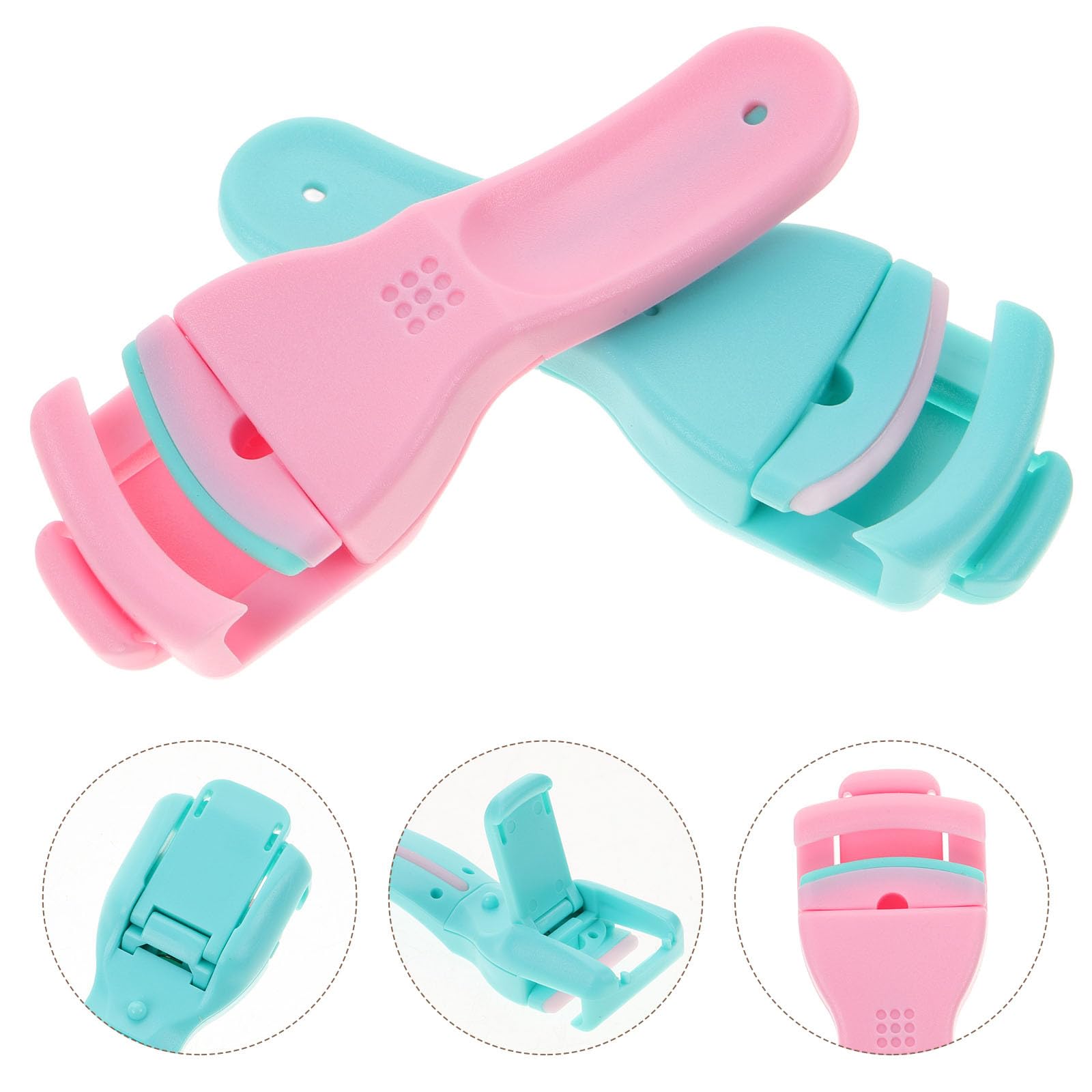 Beaupretty 2-Pack Plastic Eyelash Curler with Refill Rubber Pads - Professional Eyelash Curling Tool for Women & Girls - Perfect for Daily Makeup, Salon Use, and Travel Beauty Essentials