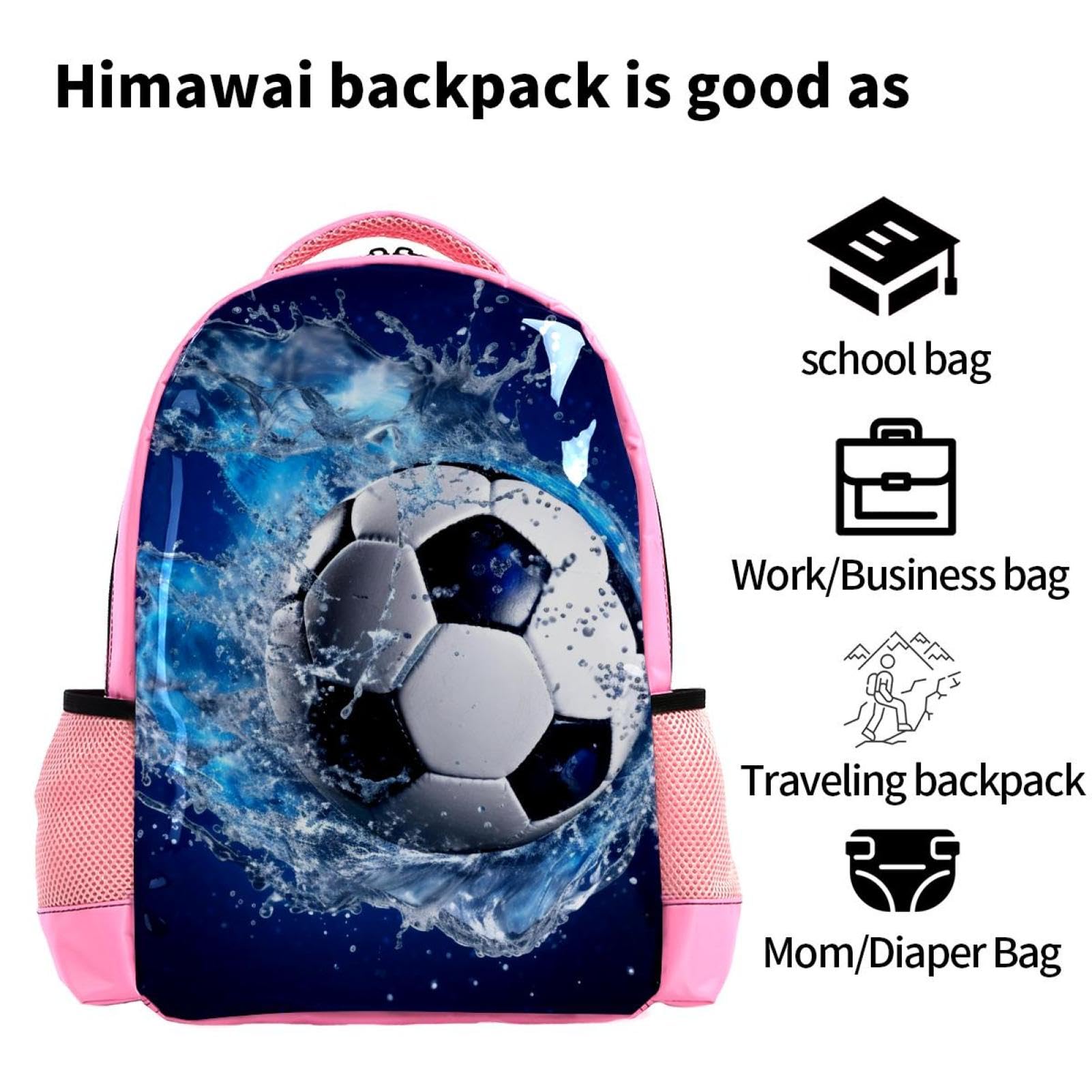 Stylish Travel Backpack for Women & Men - Durable Blue Ocean Design Waterproof Backpack for Hiking, Commuting & Daily Use