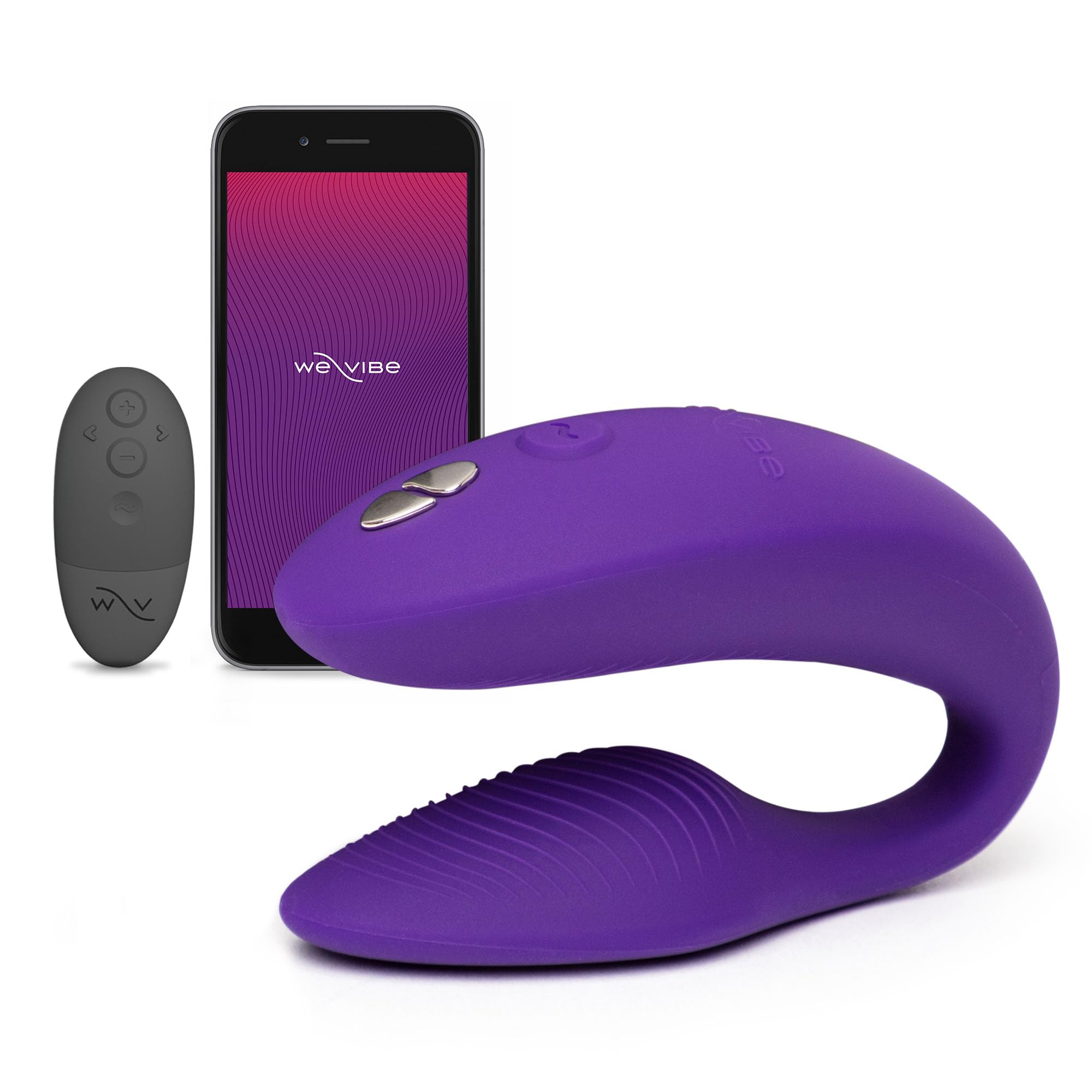 We-Vibe Sync 2 Couples Vibrator - Remote Control Wearable Vibrator for Couples | App Controlled Dual Stimulation G Spot & Clitoral Massager | 10 Vibration Speeds | Waterproof & Rechargeable Purple Sex Toy | Perfect for Long Distance Play & Intimate Bonding