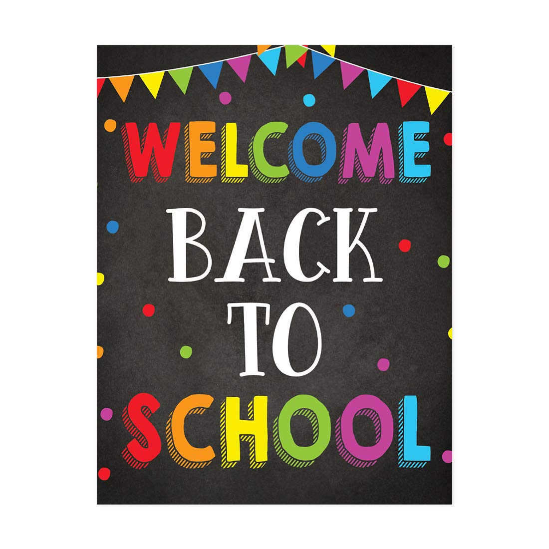 8.5x11 Inch Welcome Back to School Motivational Posters for Classroom & Homeschool - Andaz Press Teacher Wall Art Decor with Inspirational Quotes (1-Pack, Unframed) - Perfect for Bulletin Boards, Study Rooms & Kids' Learning Spaces