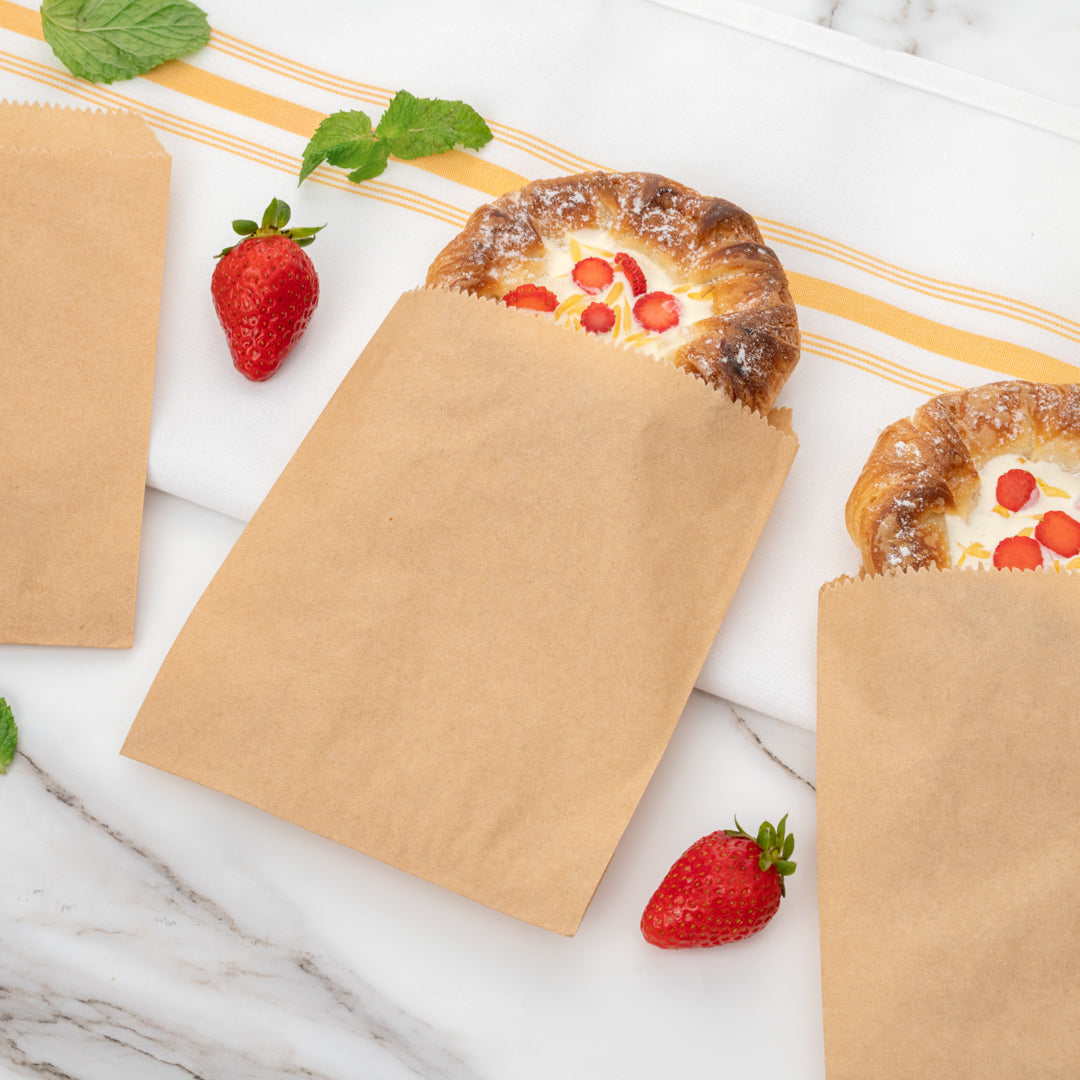 Eco-Friendly Kraft Paper Bags 7x5 Inches - 100 Count Box - Perfect for Retail, Gift Wrapping & Party Favors