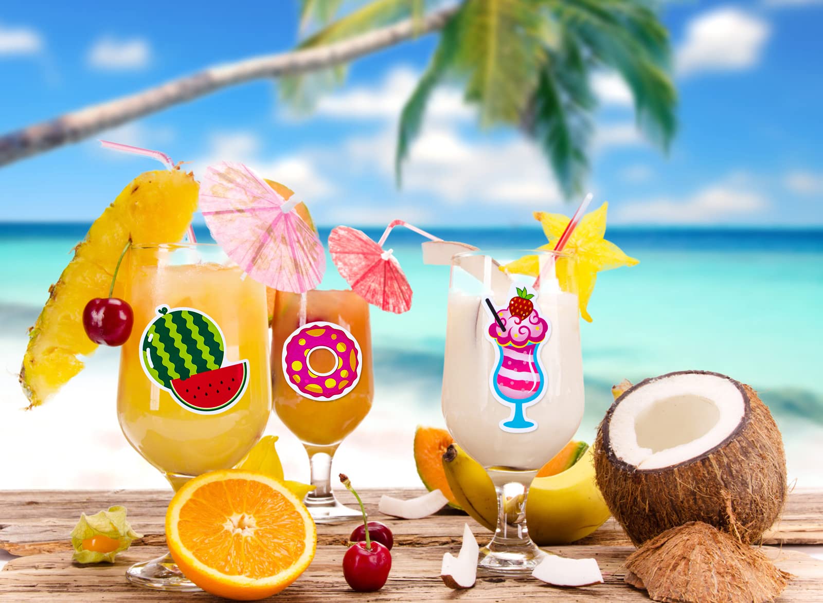 FLYAB 145Pcs Summer Beach Stickers - Waterproof Aesthetic Vinyl Decals for Water Bottles, Laptops, Hydro Flasks, Cars, Phones, Luggage & Skateboards | Perfect for Scrapbooking, Travel & Outdoor Adventures