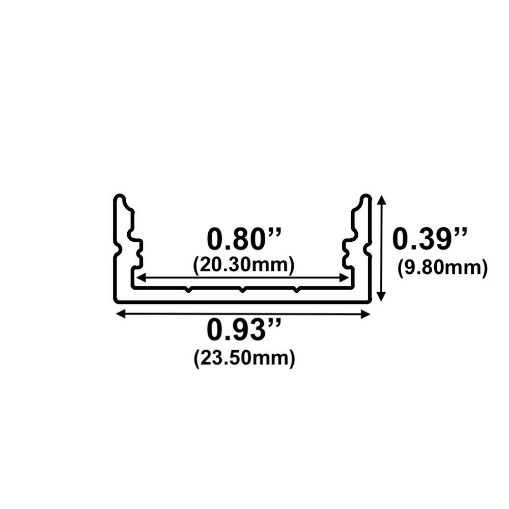 10-Pack 8ft (2.4Meter) LED Aluminum Channels with Frosted Diffuser - 1955 Series Extrusion for 20mm LED Strip Lights | Mounting Accessories Included | Perfect for Home, Office & Commercial Lighting Projects