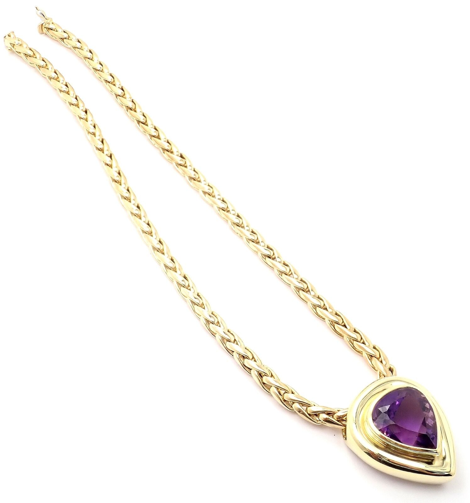 Authentic Tiffany & Co Paloma Picasso 18k Gold Large Amethyst Pendant Necklace for Women - Elegant Jewelry Gift for Anniversary, Valentine's Day & Special Occasions