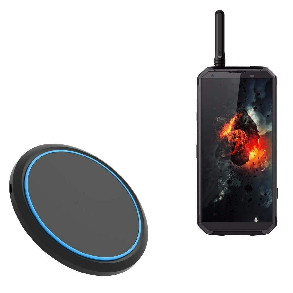 BoxWave 15W Qi Wireless Charger Compatible with Blackview BV9700 Pro - Fast Charging PowerDisc Desktop Charger with QC3.0 Support | Perfect for Home, Office & Travel Use
