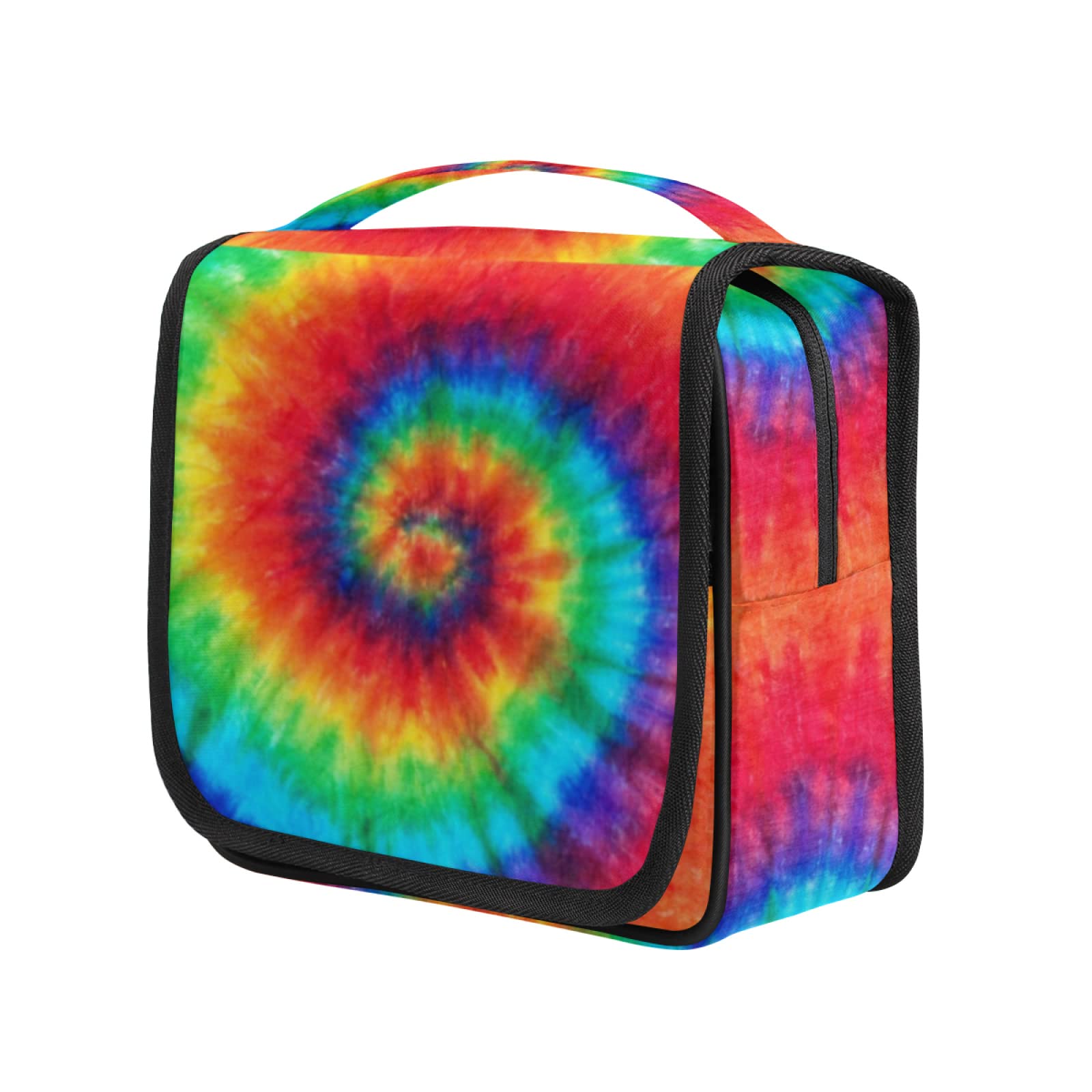 Waterproof Hanging Toiletry Bag for Women & Men - Rainbow Tie Dye Cosmetic Travel Organizer with Hooks | Perfect for Camping, Gym, Beach Trips & Airplane Carry-On