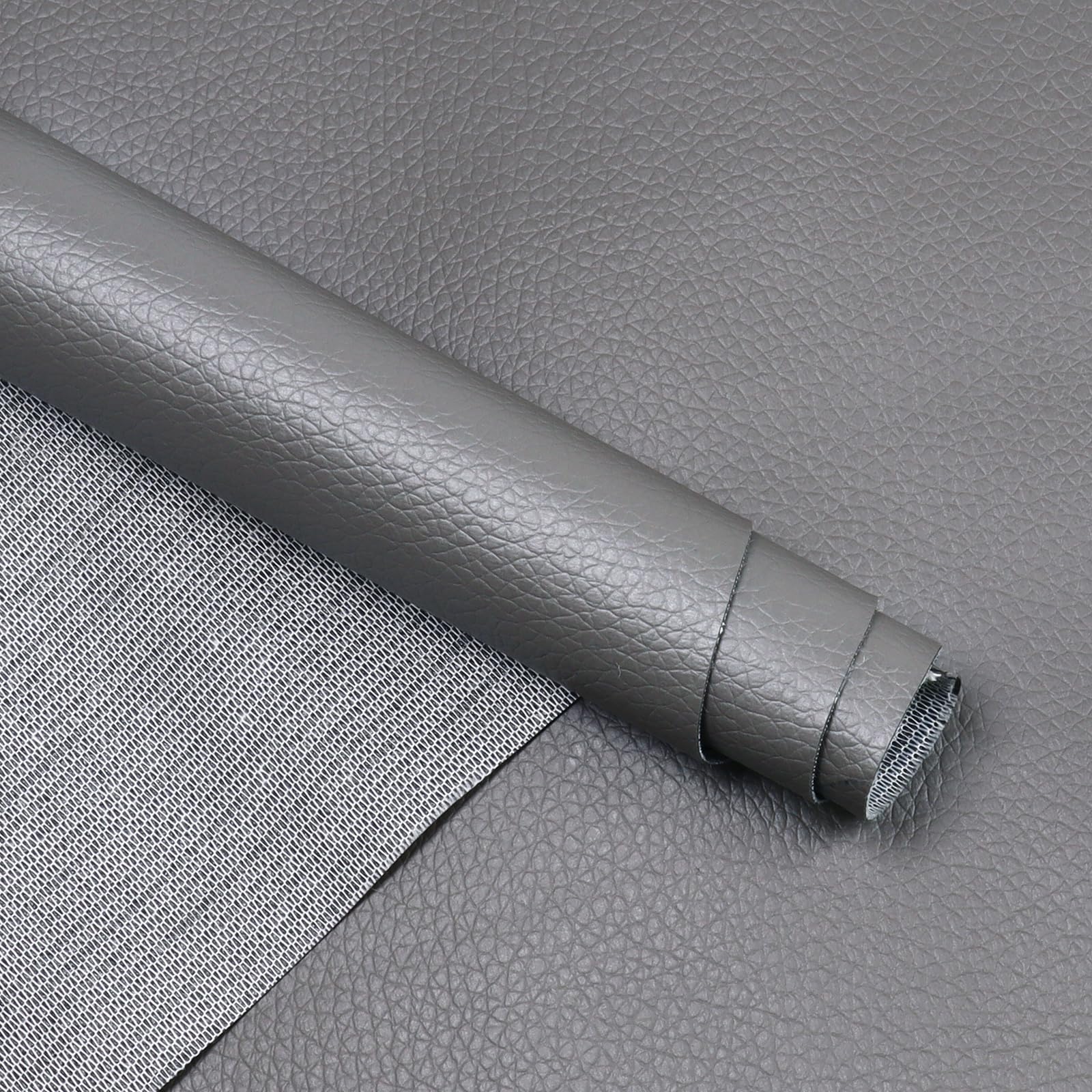 Premium Marine Vinyl Fabric - Waterproof, Hypoallergenic & Durable Artificial Leather for Boat Upholstery, Car Seats & Furniture DIY (2 Yards, Gray) - Ideal for Outdoor Cushions, RV Interiors & Home Decor Projects